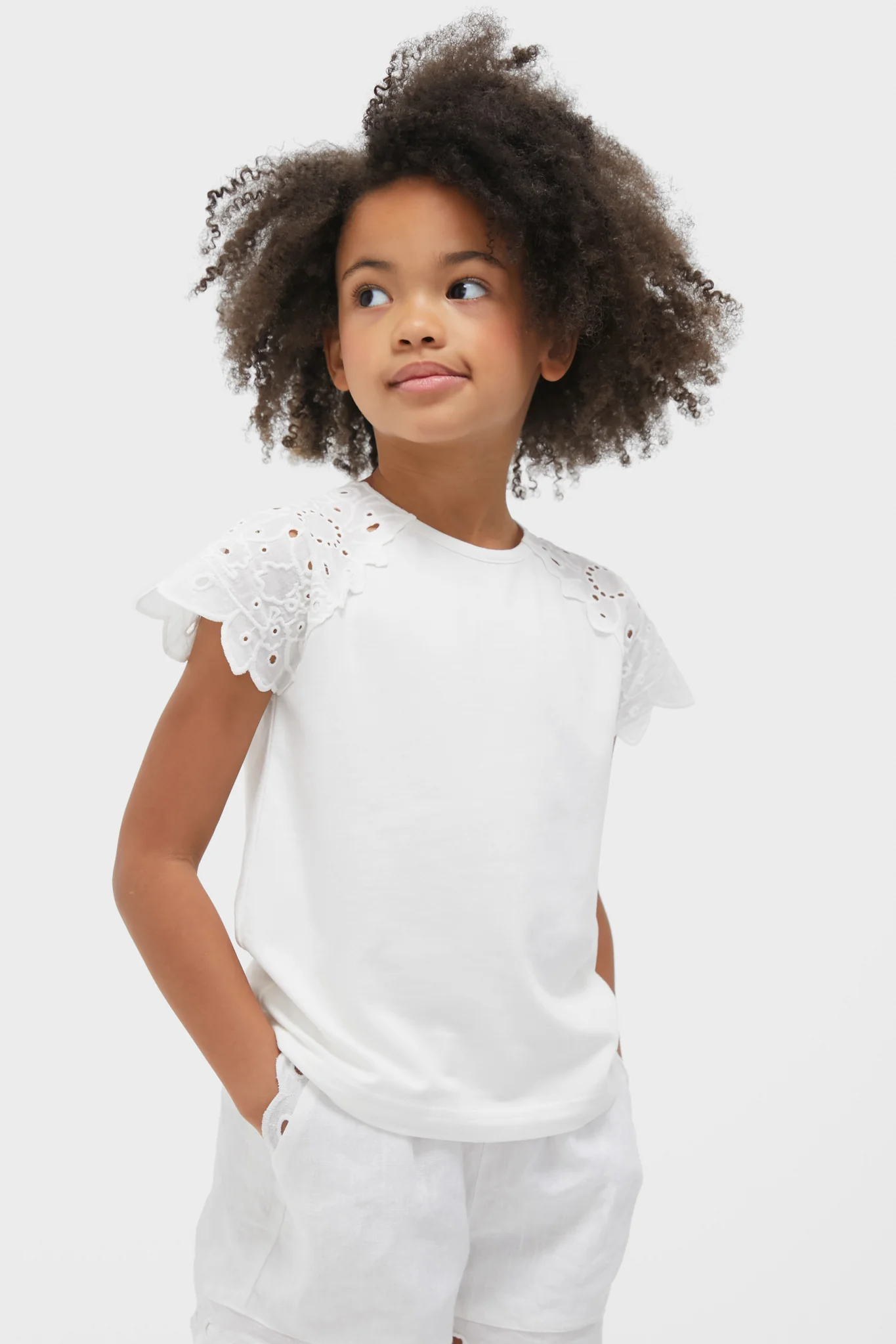 White Eyelet Sleeve Blouse - Image 2