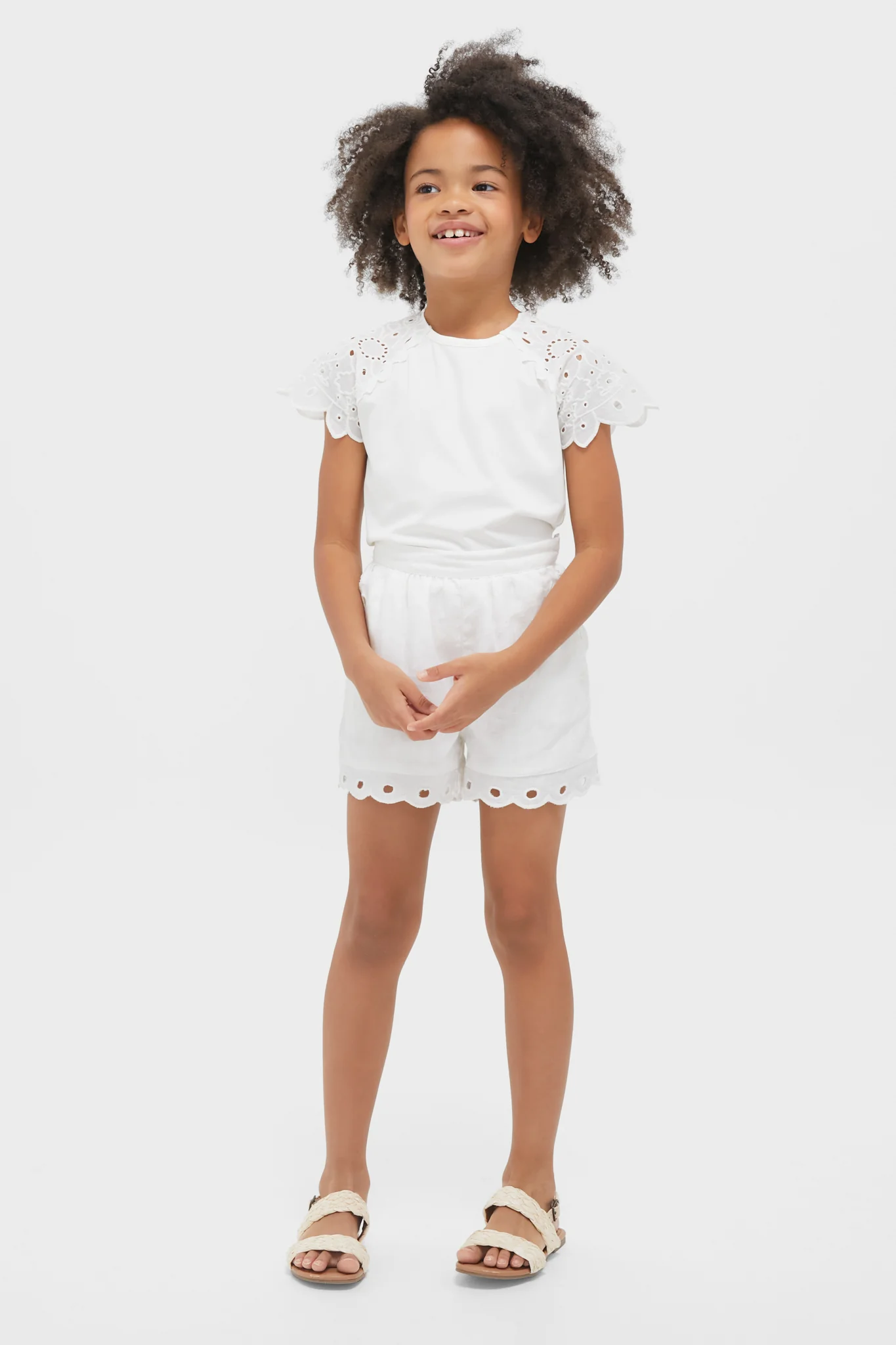 White Eyelet Sleeve Blouse - Image 4