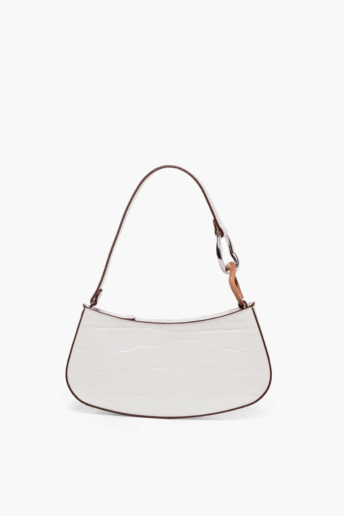 White Faux Croc Ollie Bag