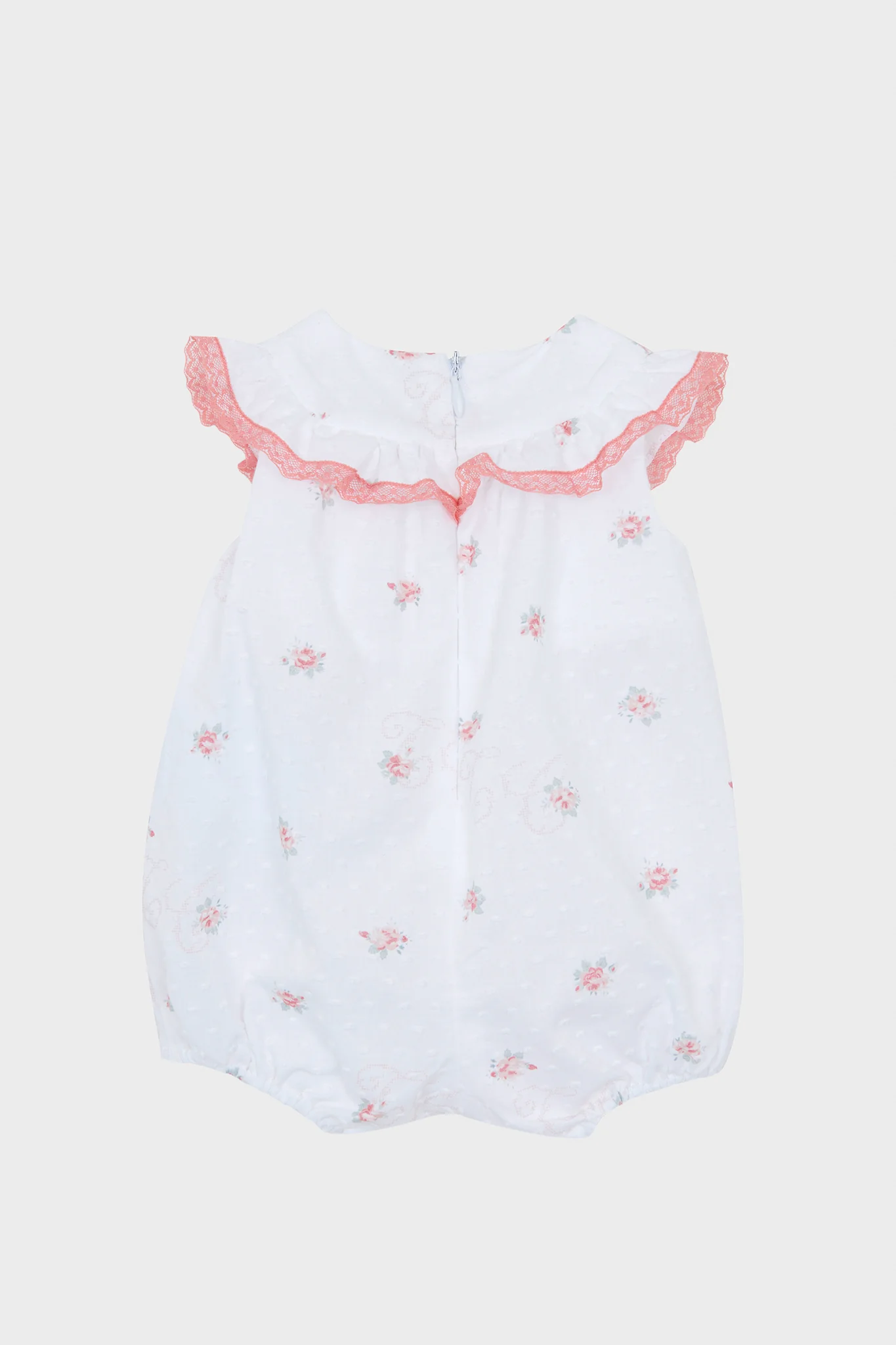 White Floral Baby Romper - Image 3