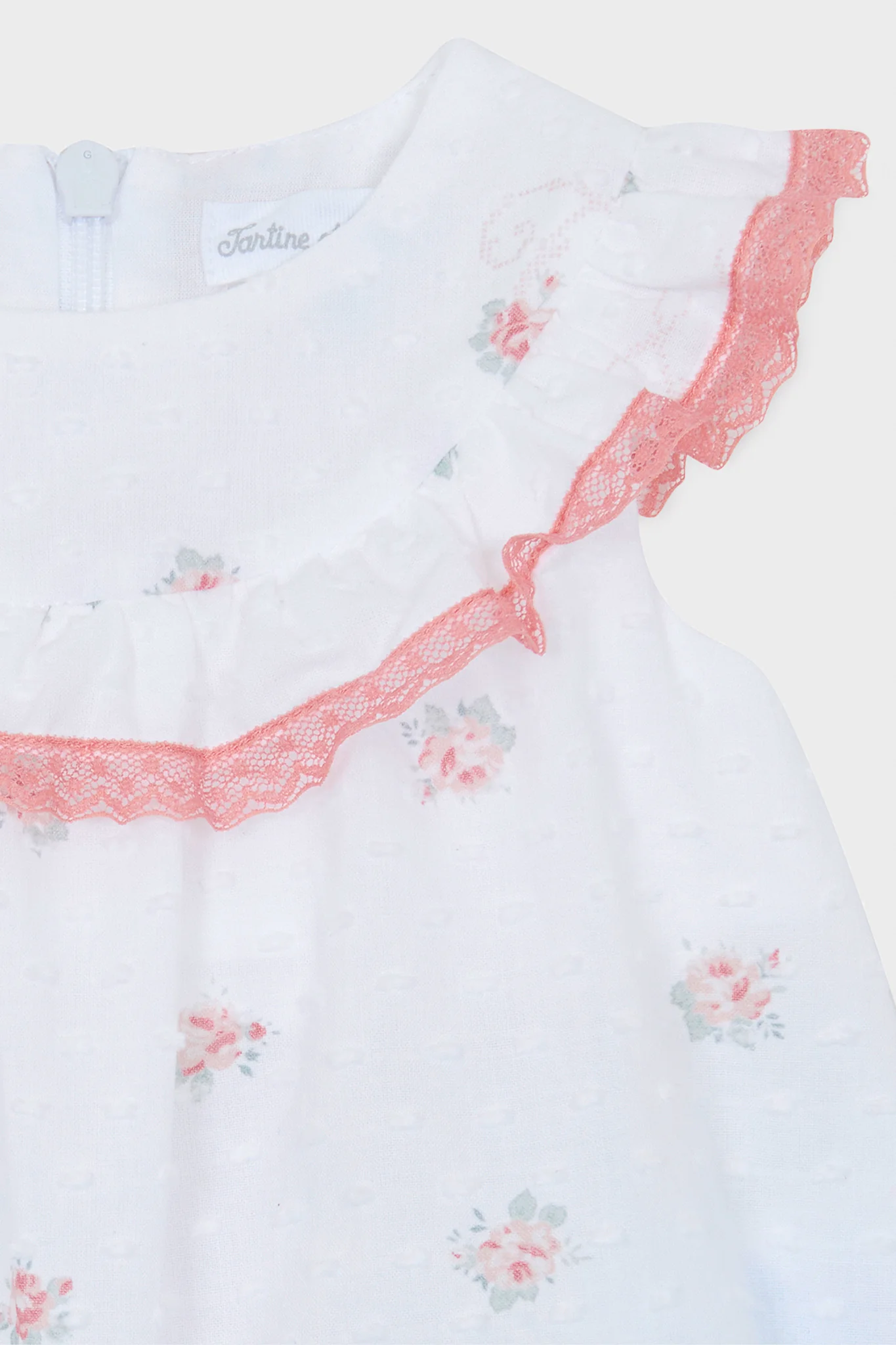 White Floral Baby Romper - Image 4