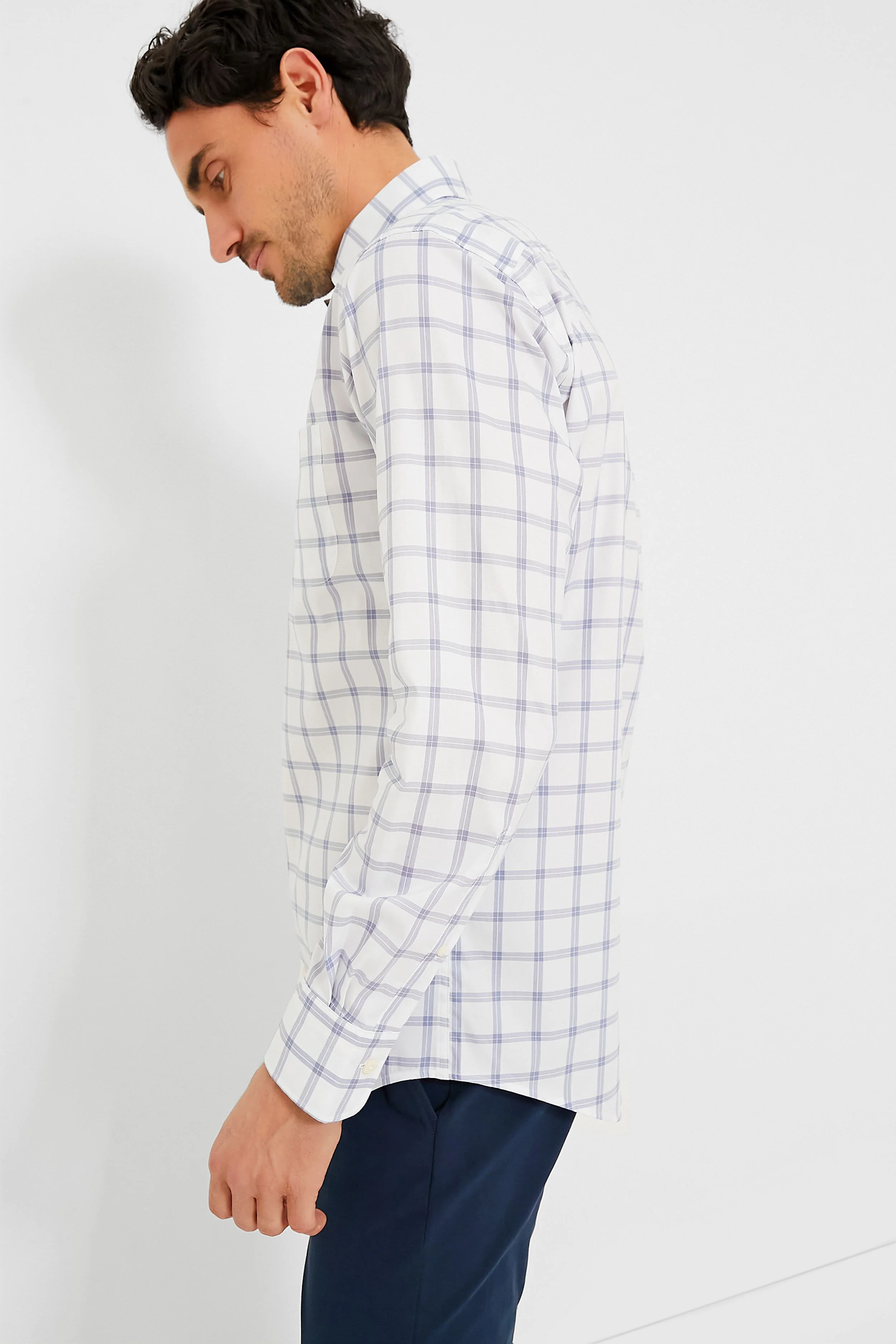 White Gorham Crown Lite Cotton-Stretch Sport Shirt - Image 3