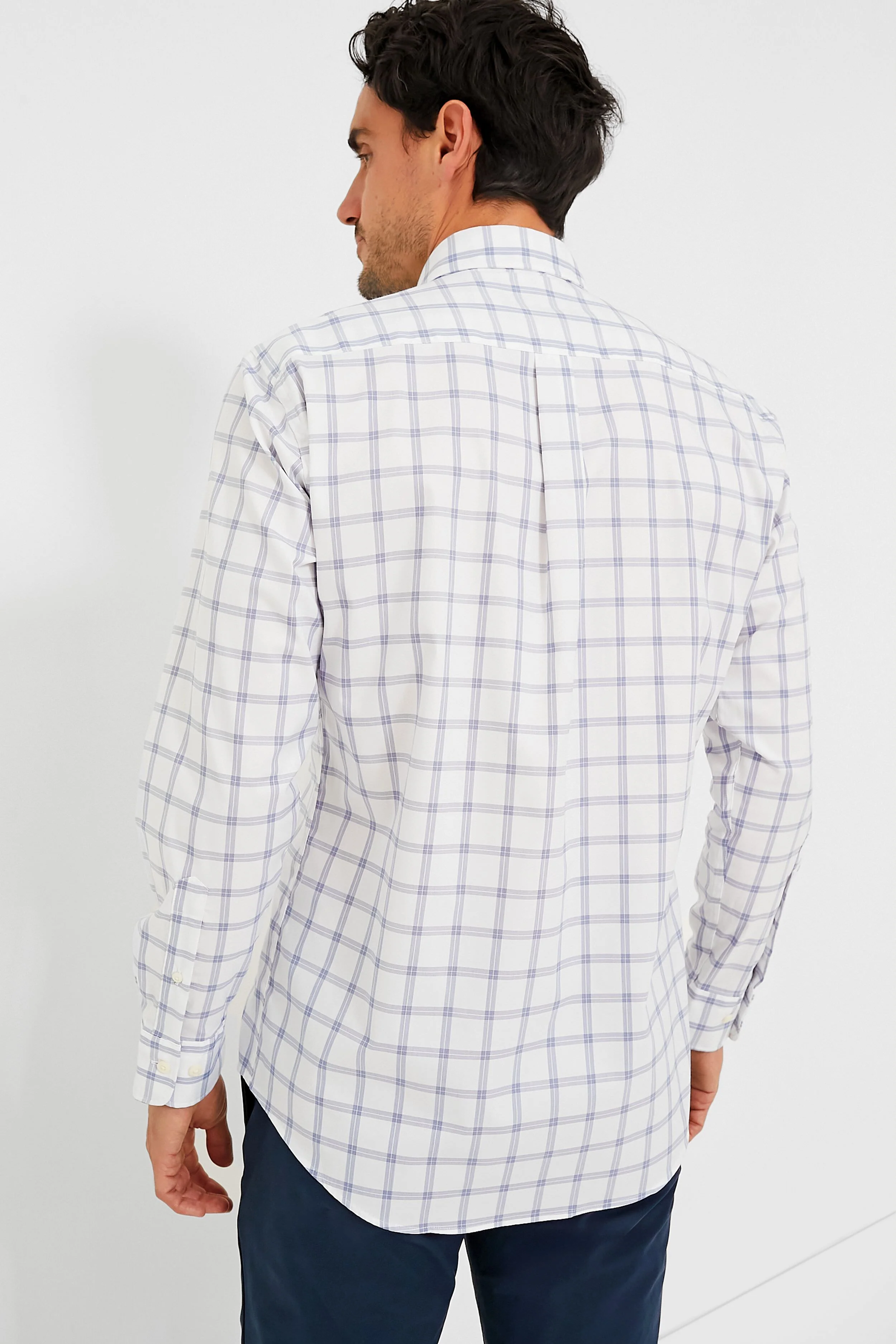 White Gorham Crown Lite Cotton-Stretch Sport Shirt - Image 4