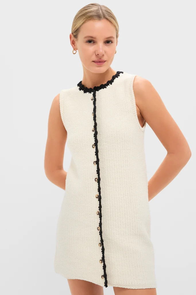 White Knit Lalia Mini Dress