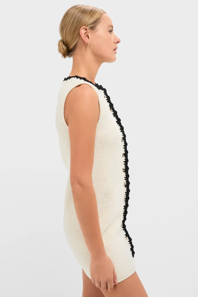 White Knit Lalia Mini Dress - Image 3