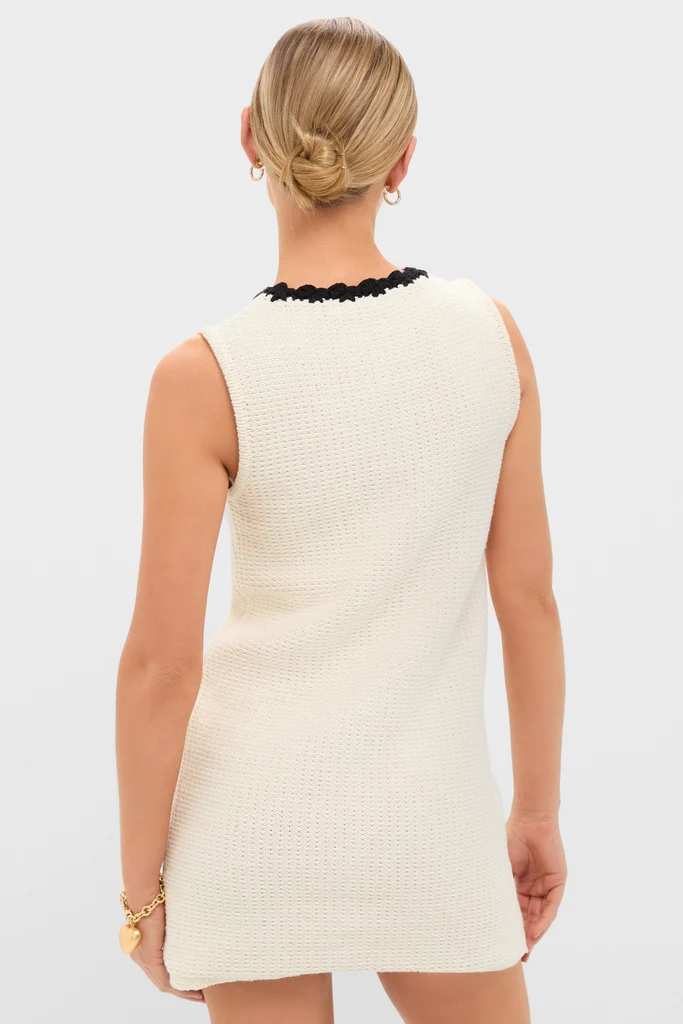 White Knit Lalia Mini Dress - Image 4