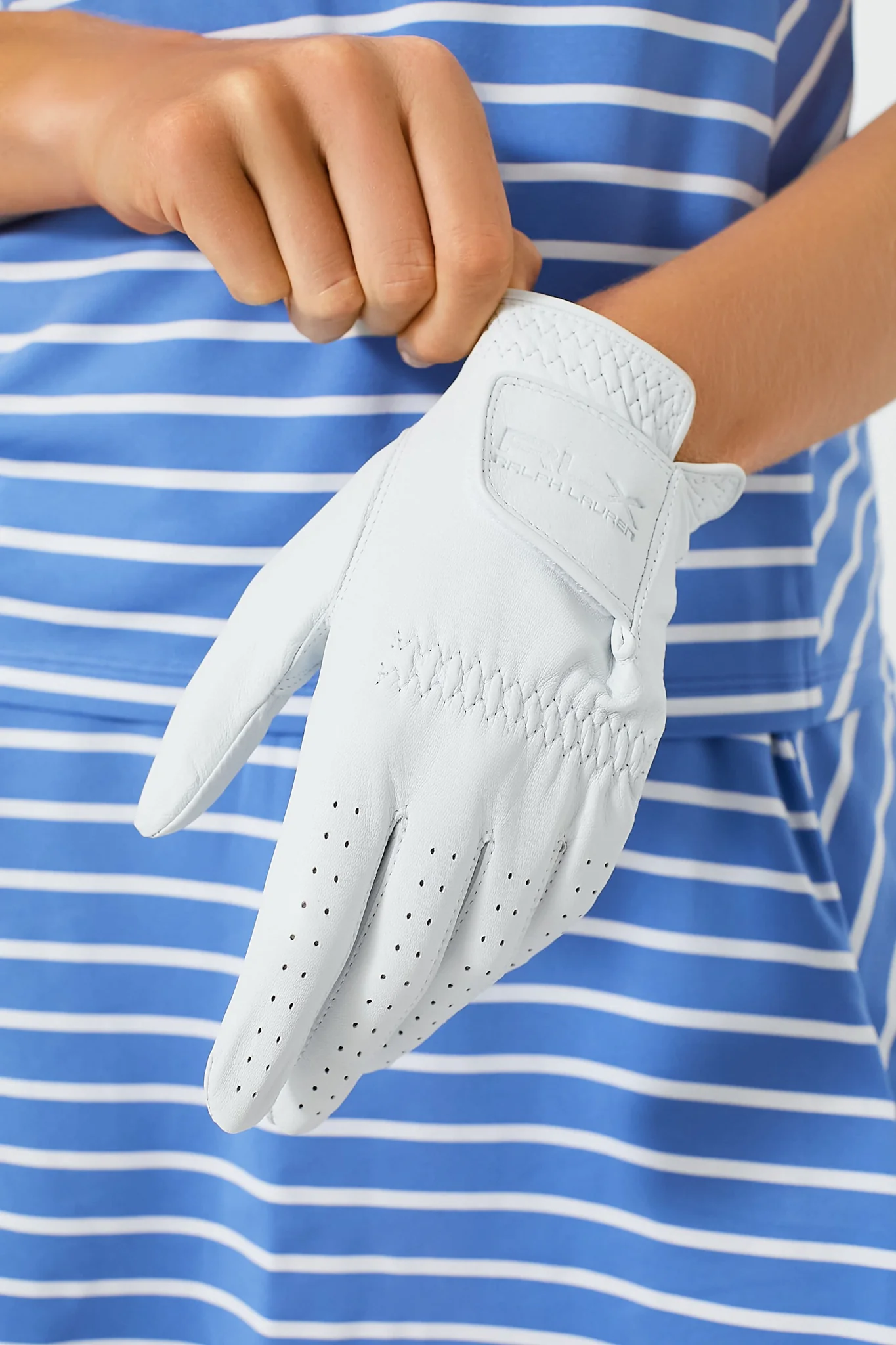 White Leather Golf Glove - Image 2