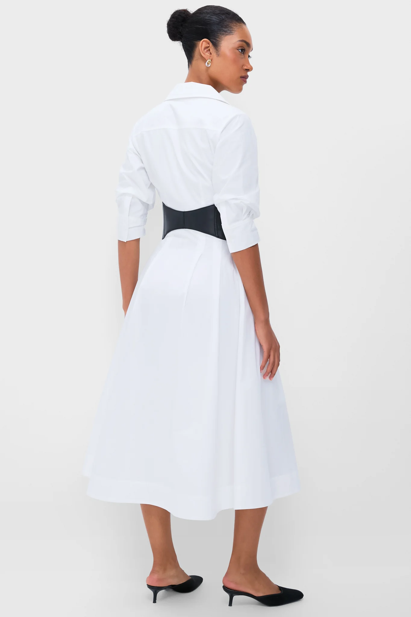 White Olson Belted Midi Dress - Image 4