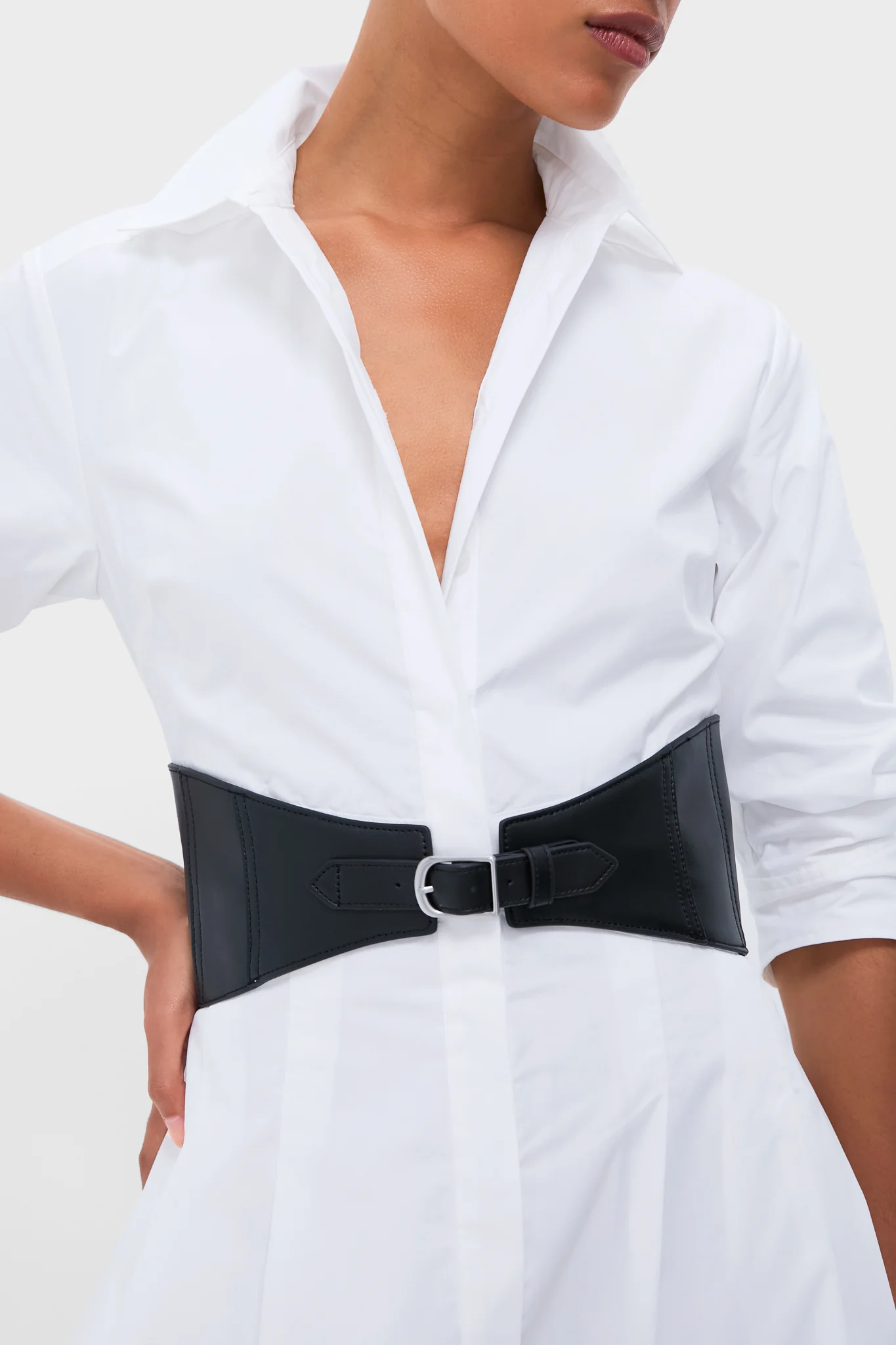 White Olson Belted Midi Dress - Image 5