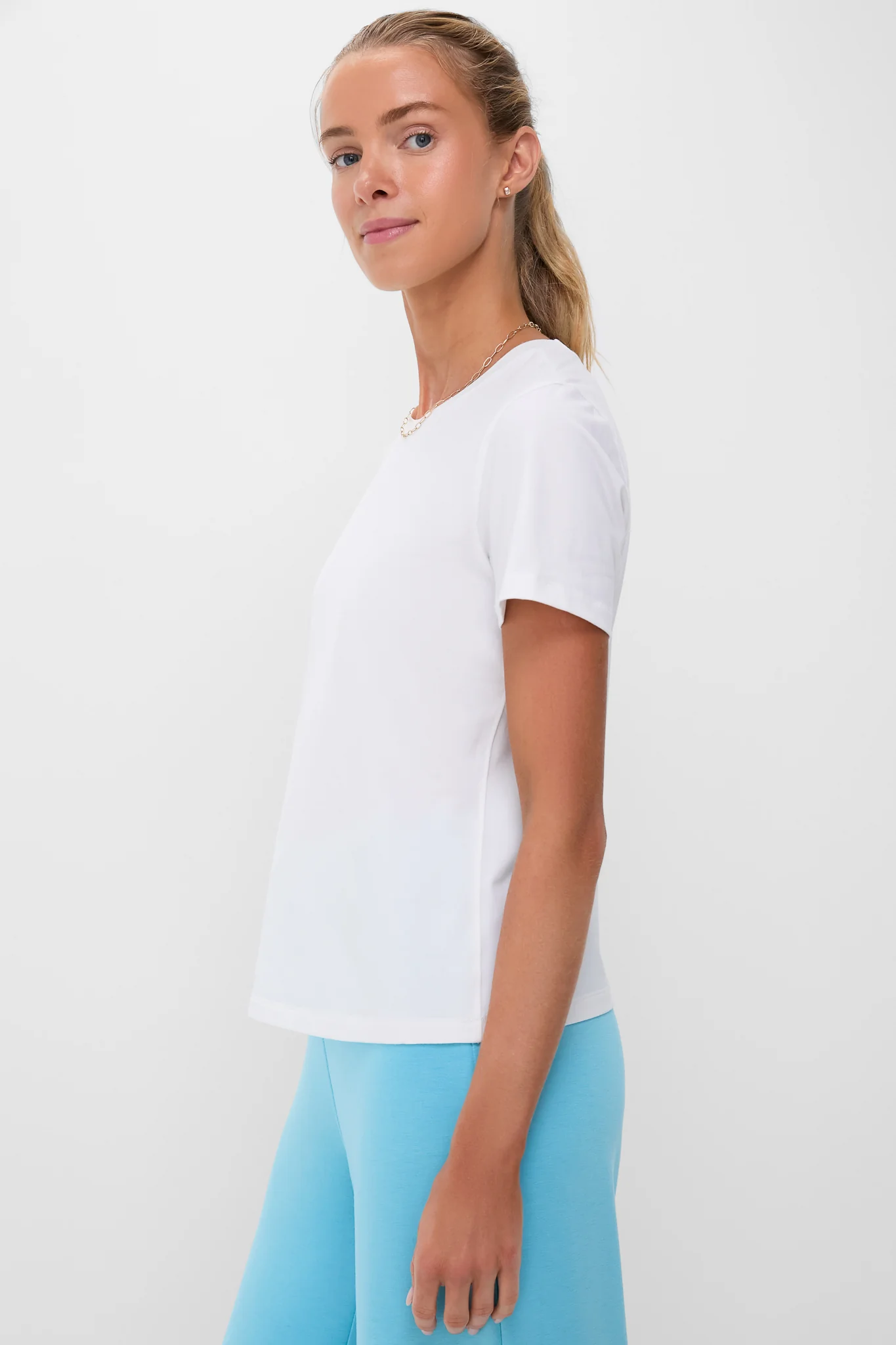 White Performance Cotton Jocelyn Tee - Image 3