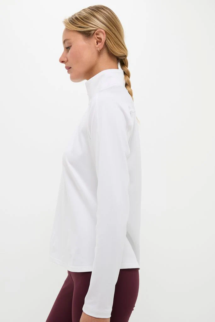 White Performance Jersey Carver Quarter Zip Tee - Image 3