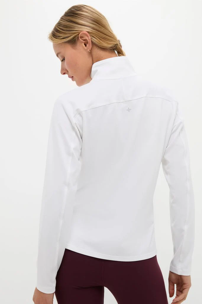 White Performance Jersey Carver Quarter Zip Tee - Image 4