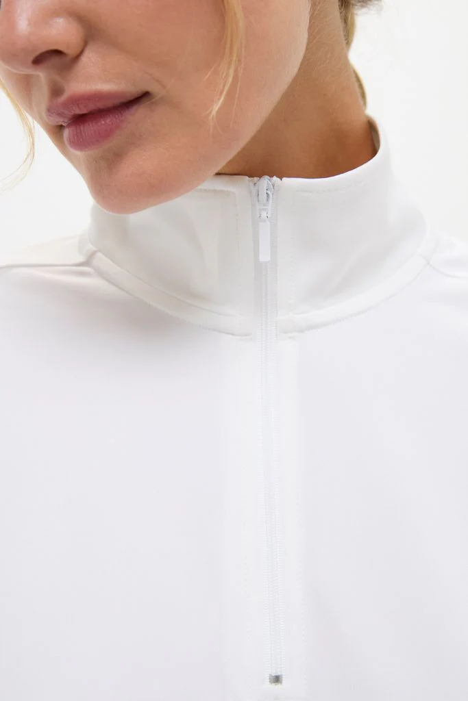 White Performance Jersey Carver Quarter Zip Tee - Image 5