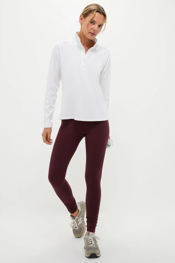 White Performance Jersey Carver Quarter Zip Tee - Image 6