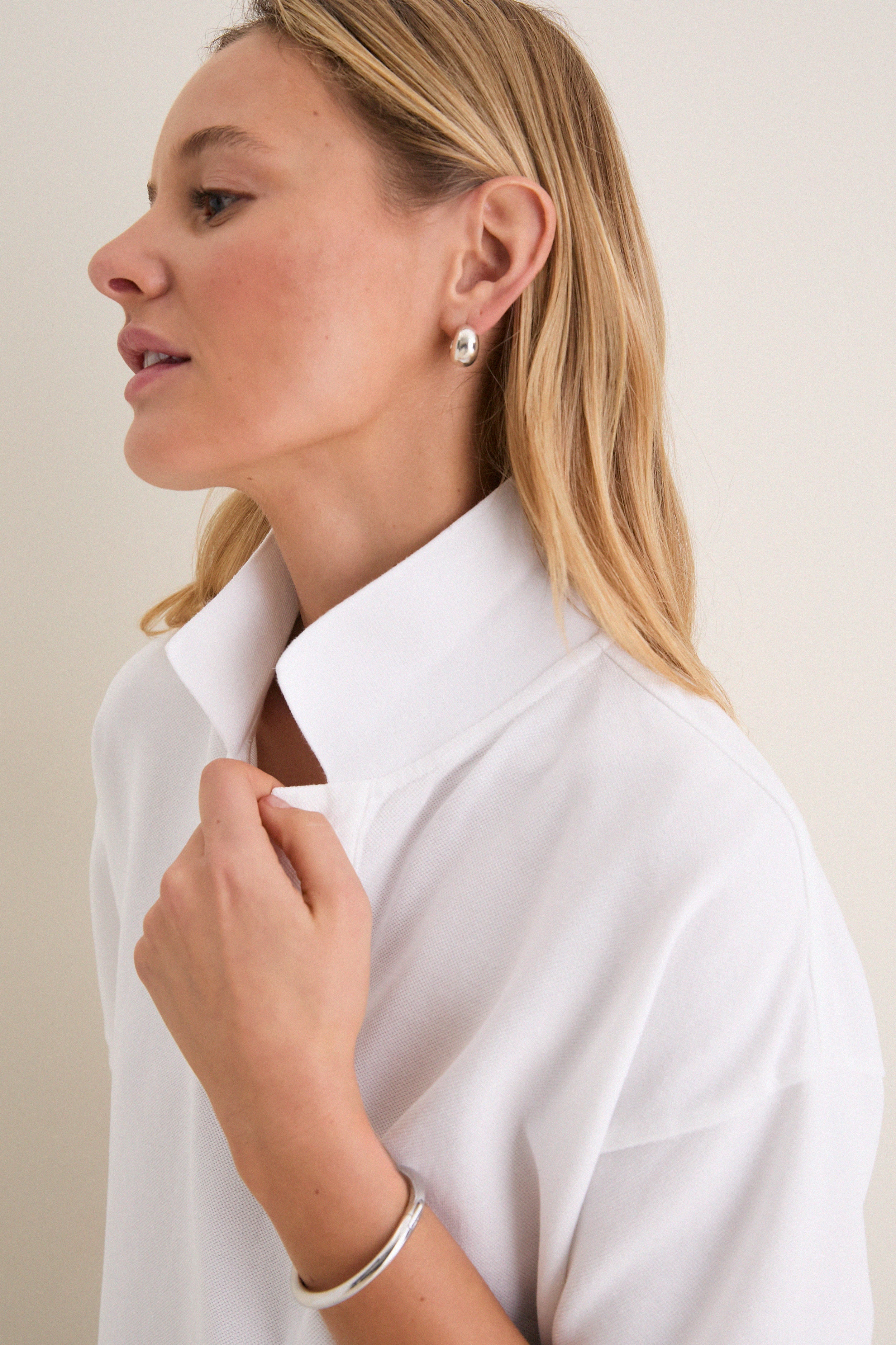 White Pique Holmes Boyfriend Polo - Image 5