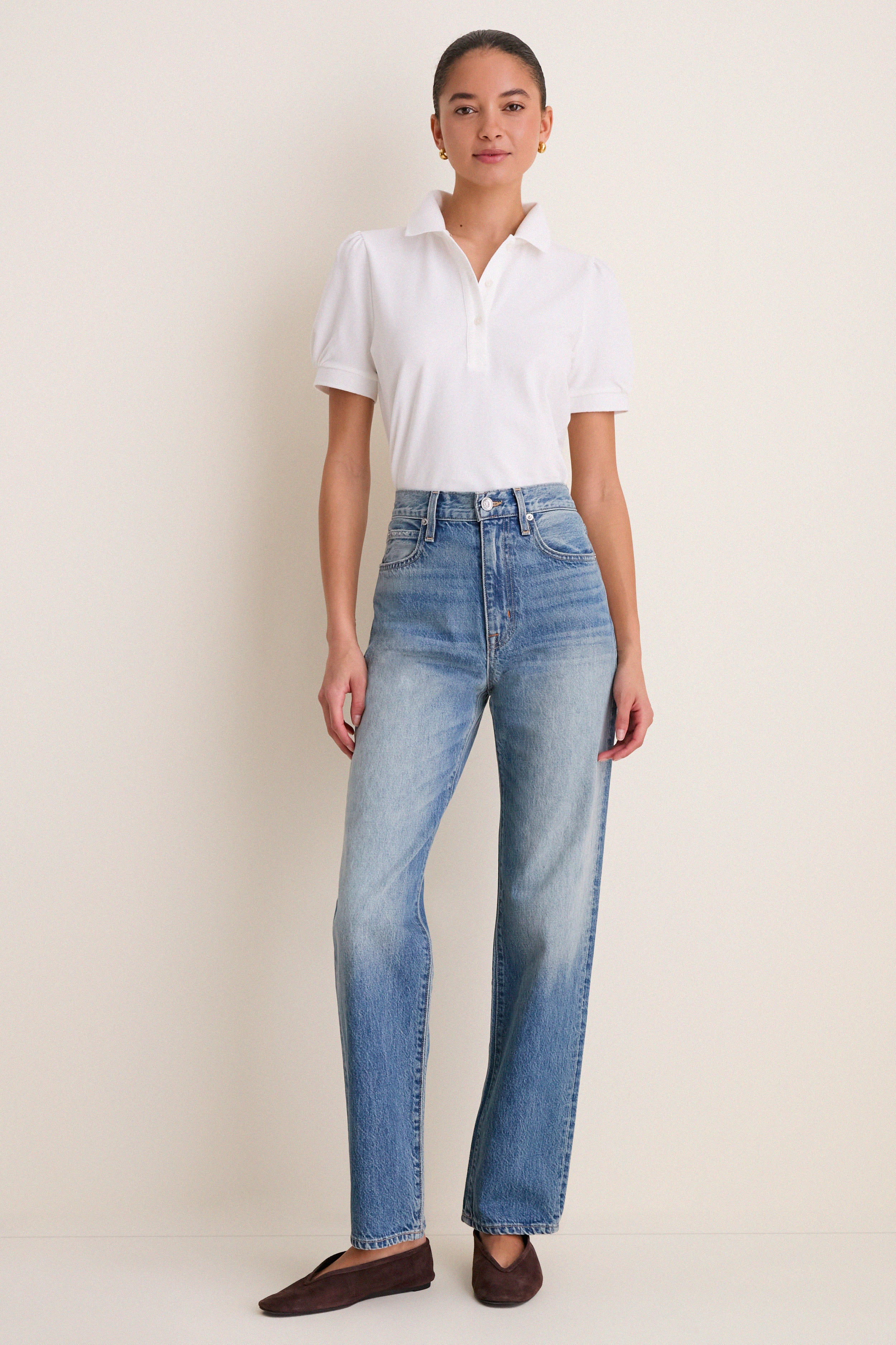White Pique Puff Sleeve Peggy Polo - Image 6