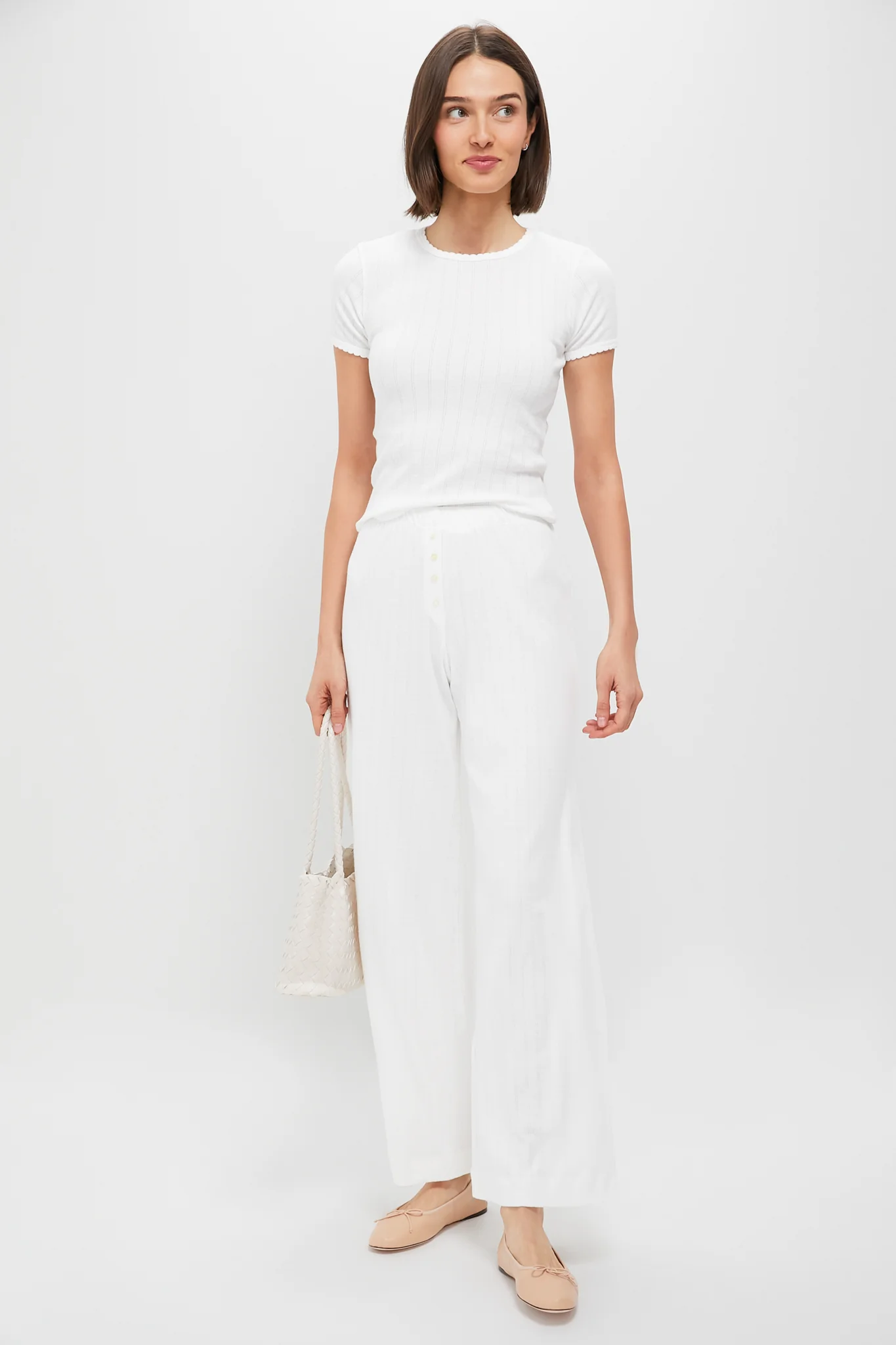 White Pointelle Boxer Pants - Image 2