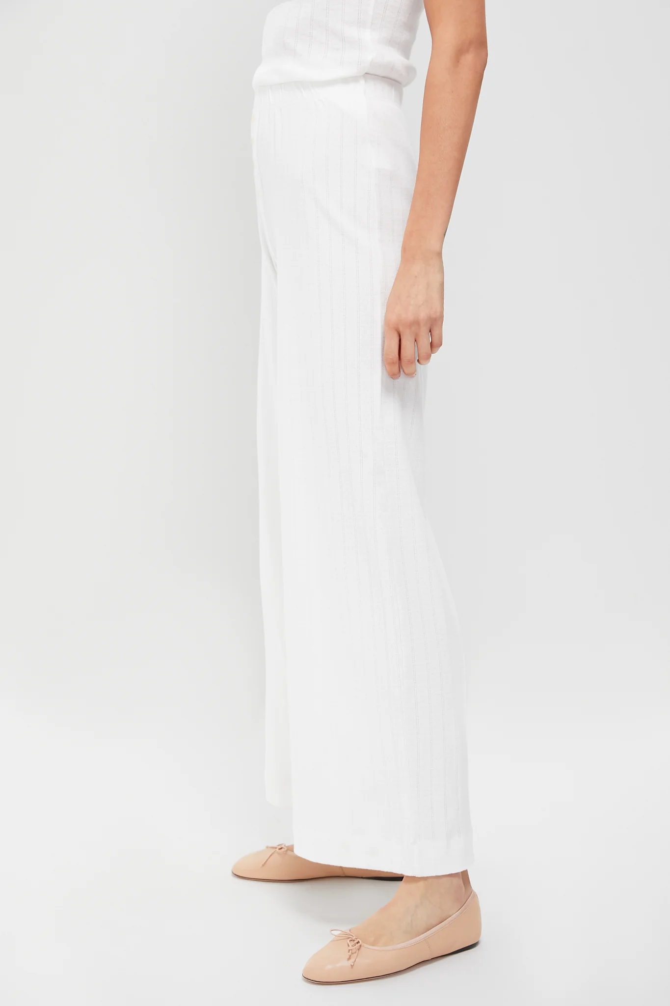 White Pointelle Boxer Pants - Image 3