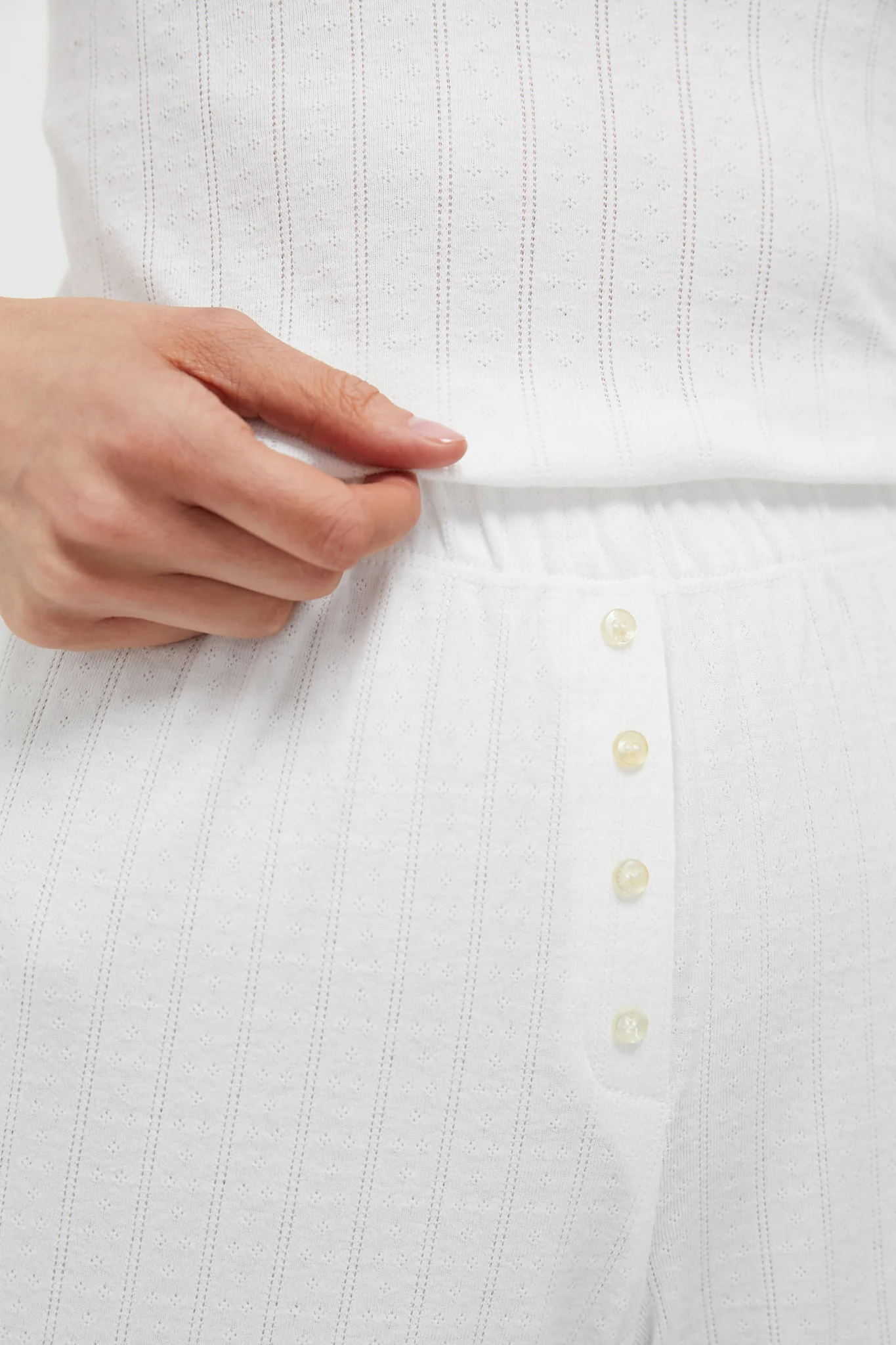 White Pointelle Boxer Pants - Image 5