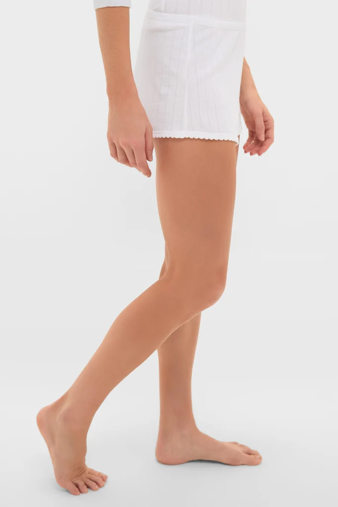 White Pointelle Boxer Shorts - Image 3