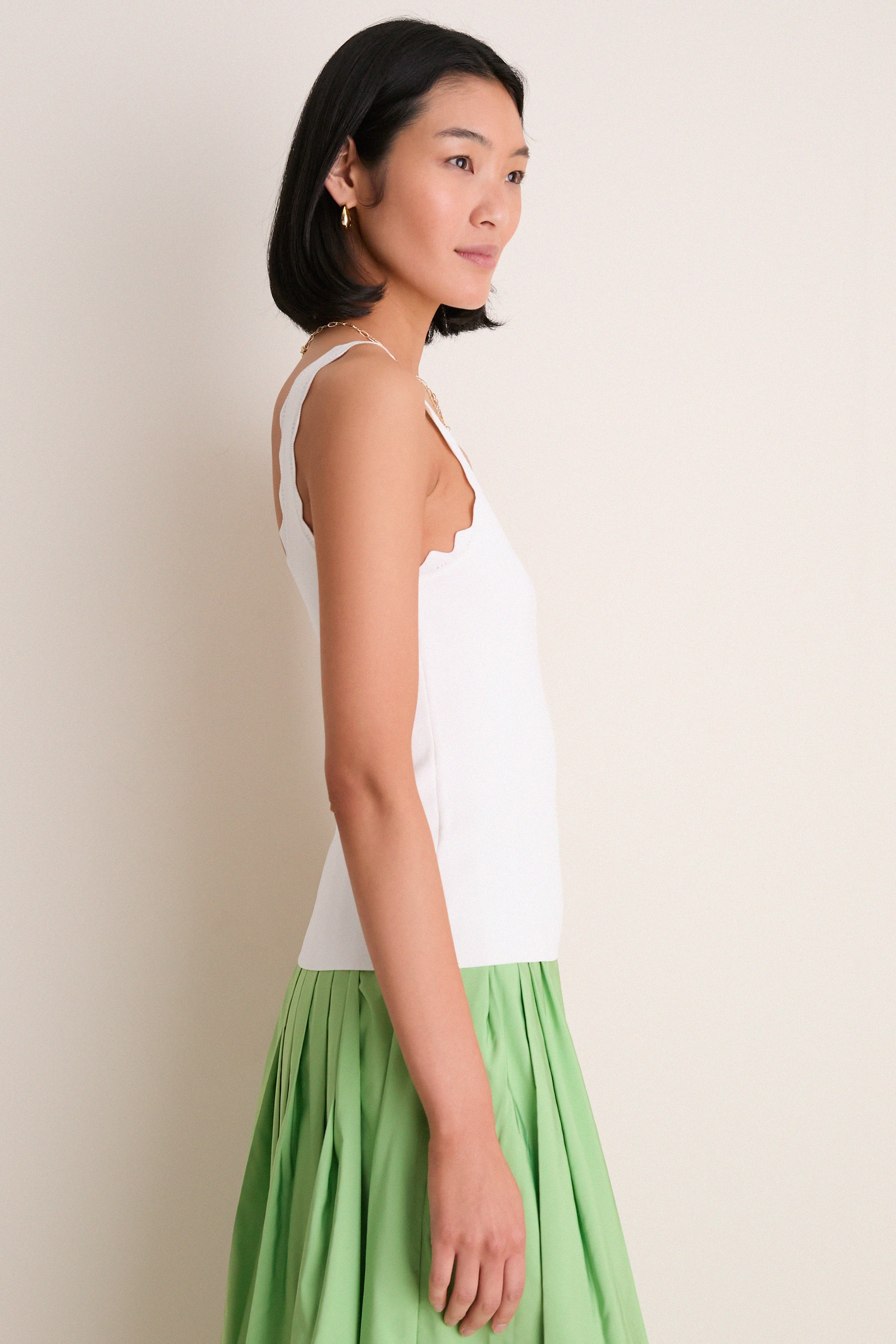 White Ric Rac Compression Tank - Image 3