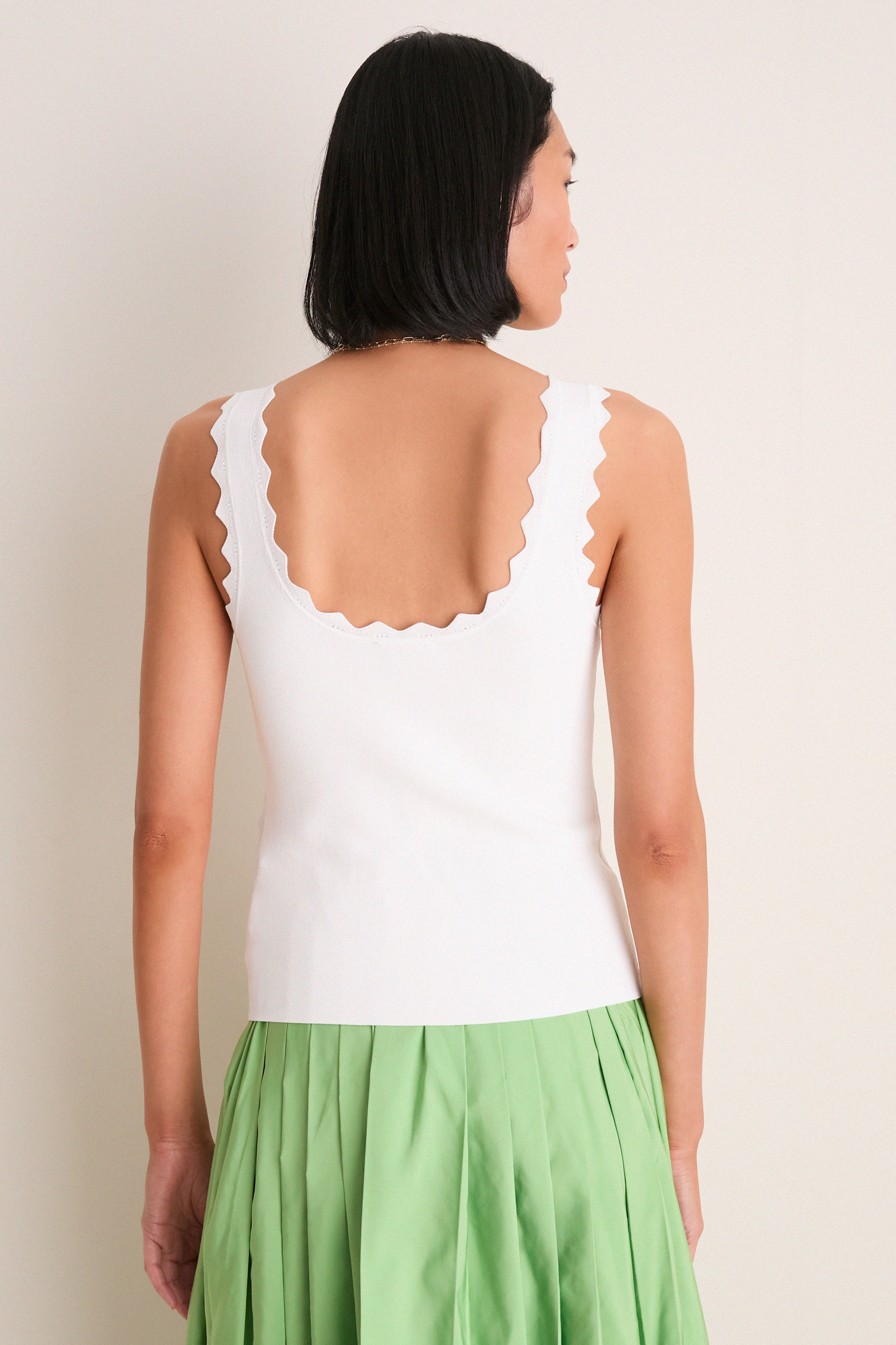 White Ric Rac Compression Tank - Image 4