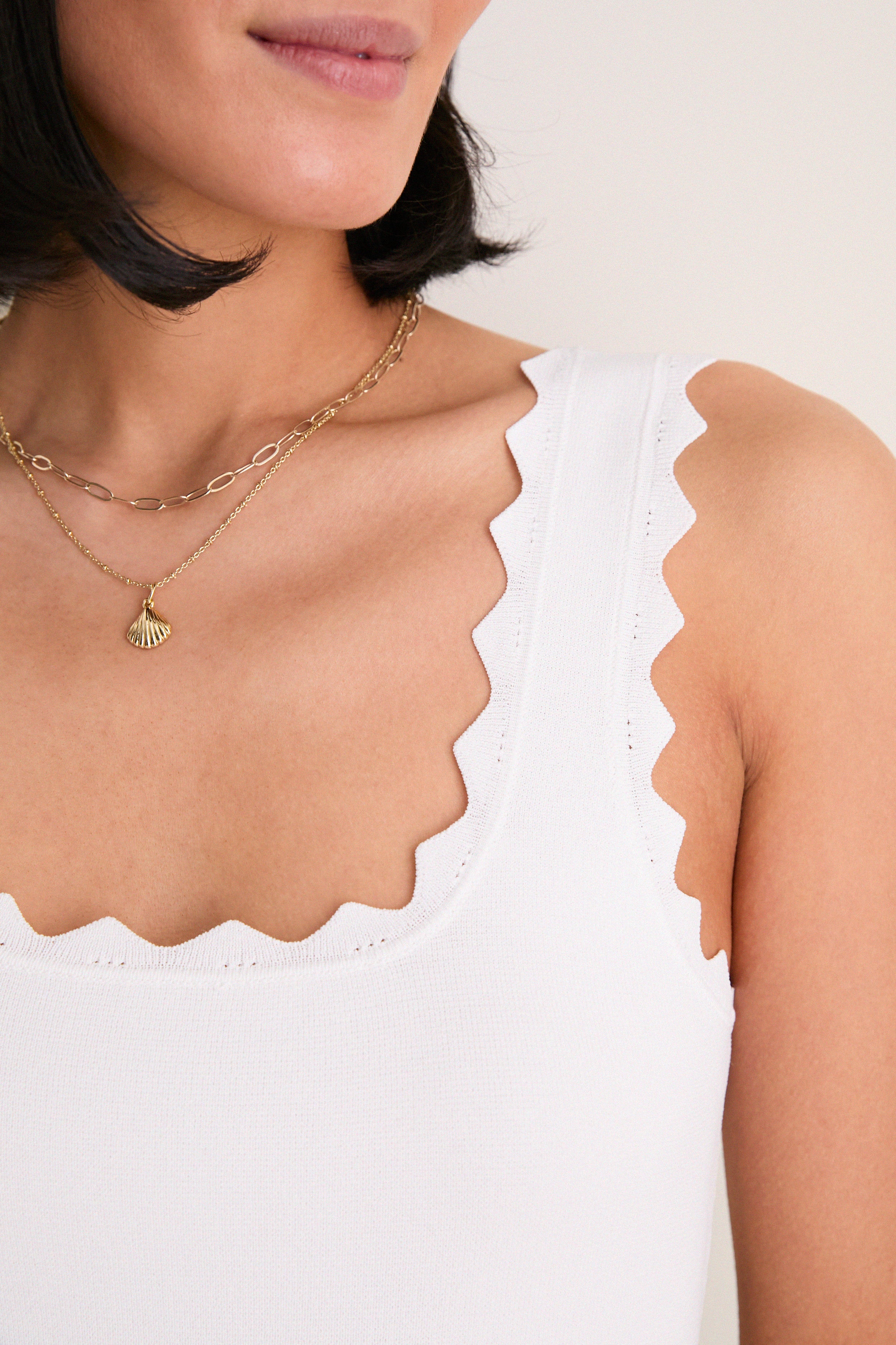 White Ric Rac Compression Tank - Image 5
