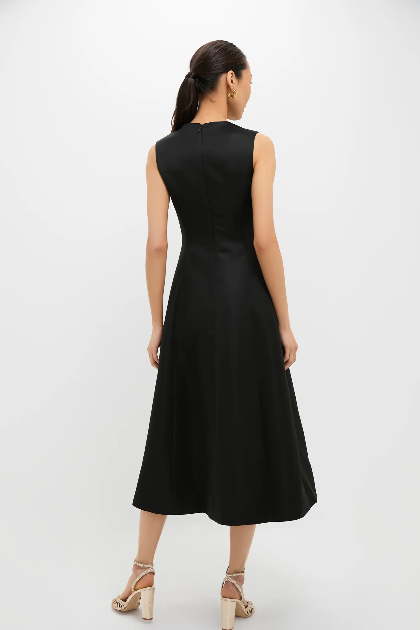 White Rose Printed Cleo Embellished Sleeveless Midi Dress - Image 4