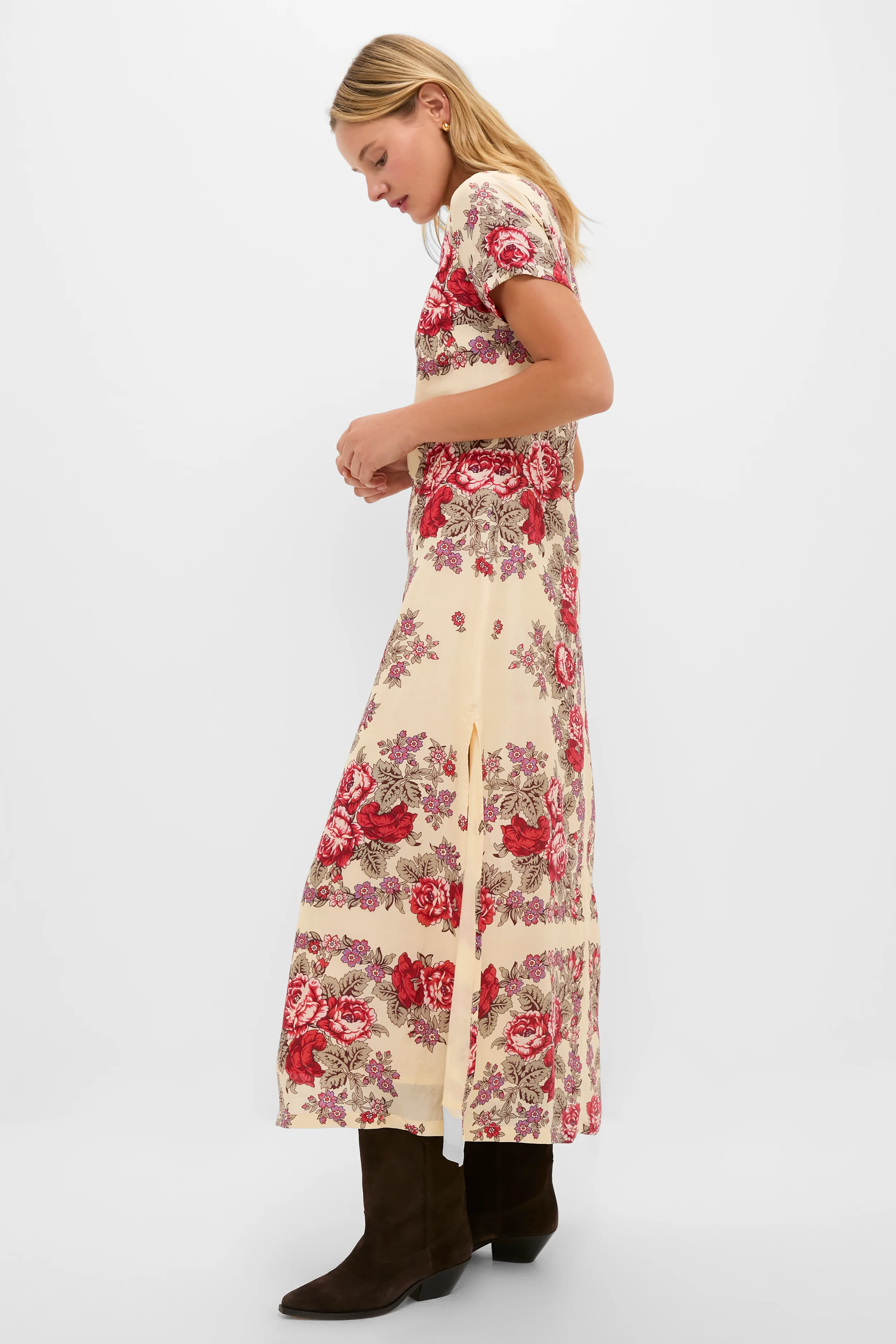 White Rosebush Preeti Silk Dress - Image 3