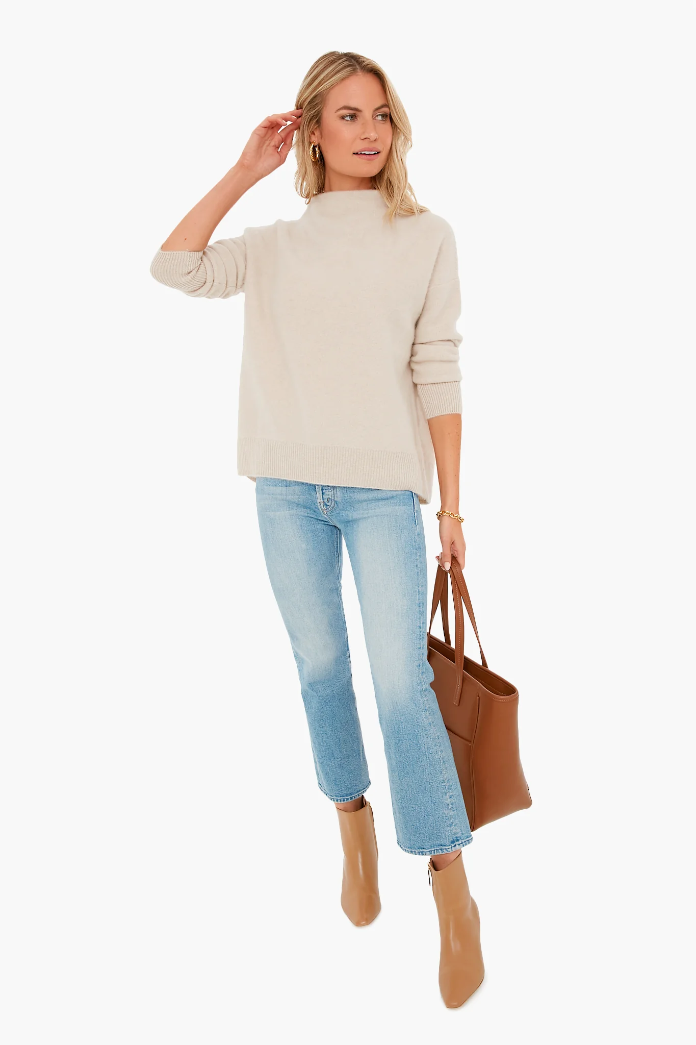 White Sand Boiled Funnel Neck Pullover - Image 2