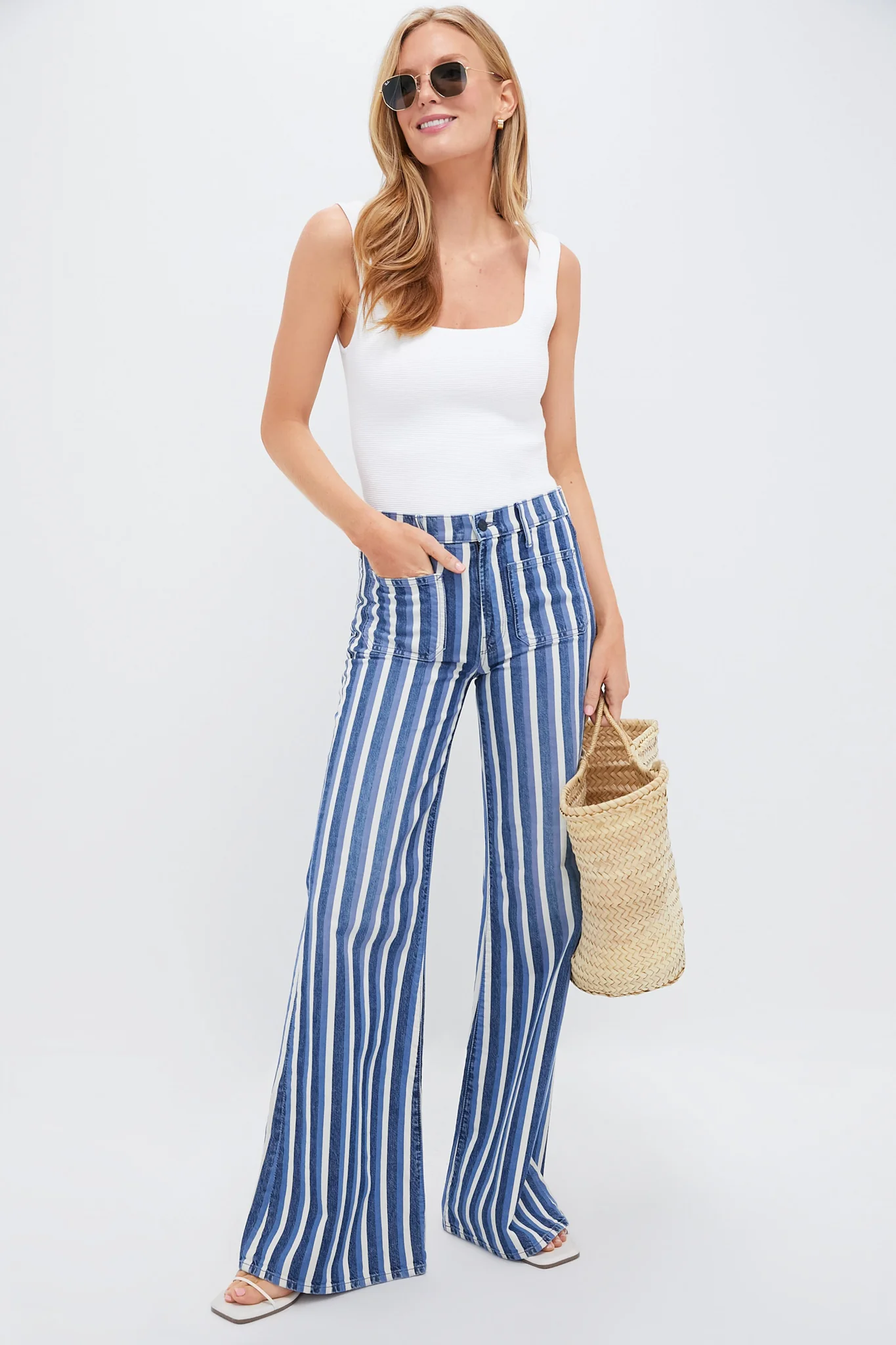 White Sara Rib Knit Tank - Image 2