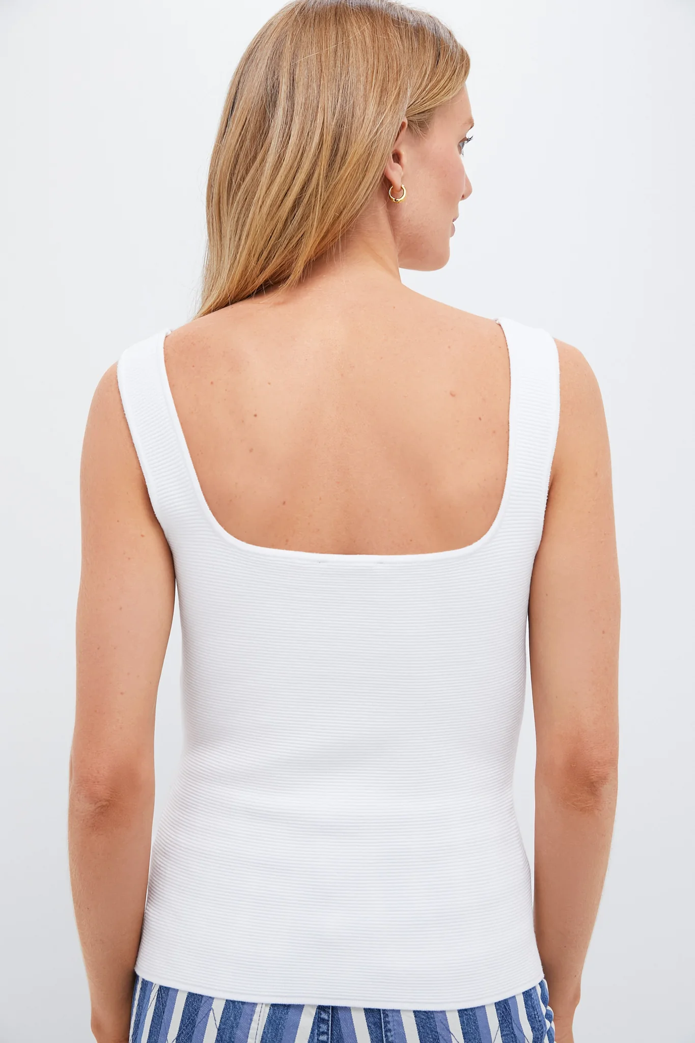 White Sara Rib Knit Tank - Image 4