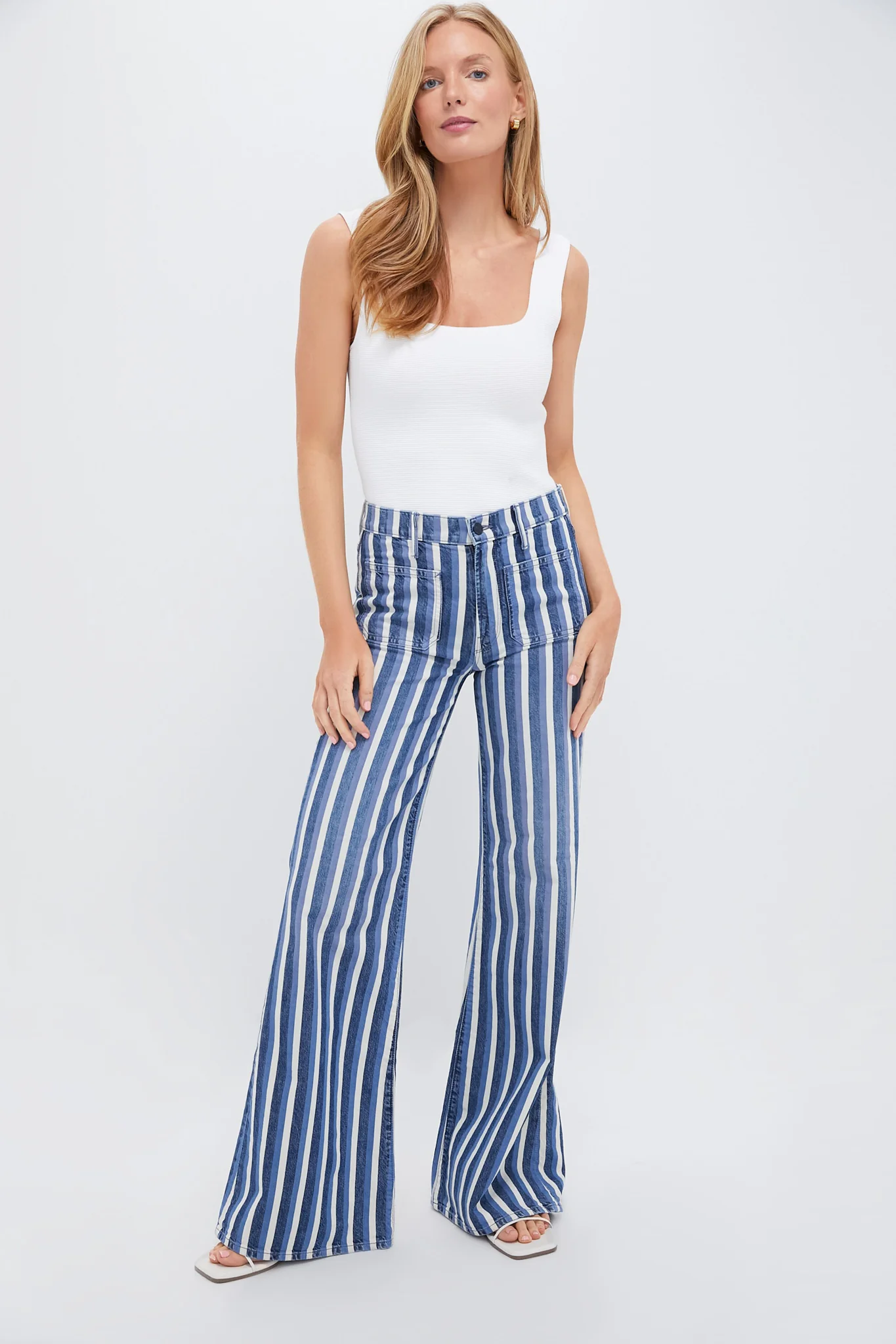 White Sara Rib Knit Tank - Image 6