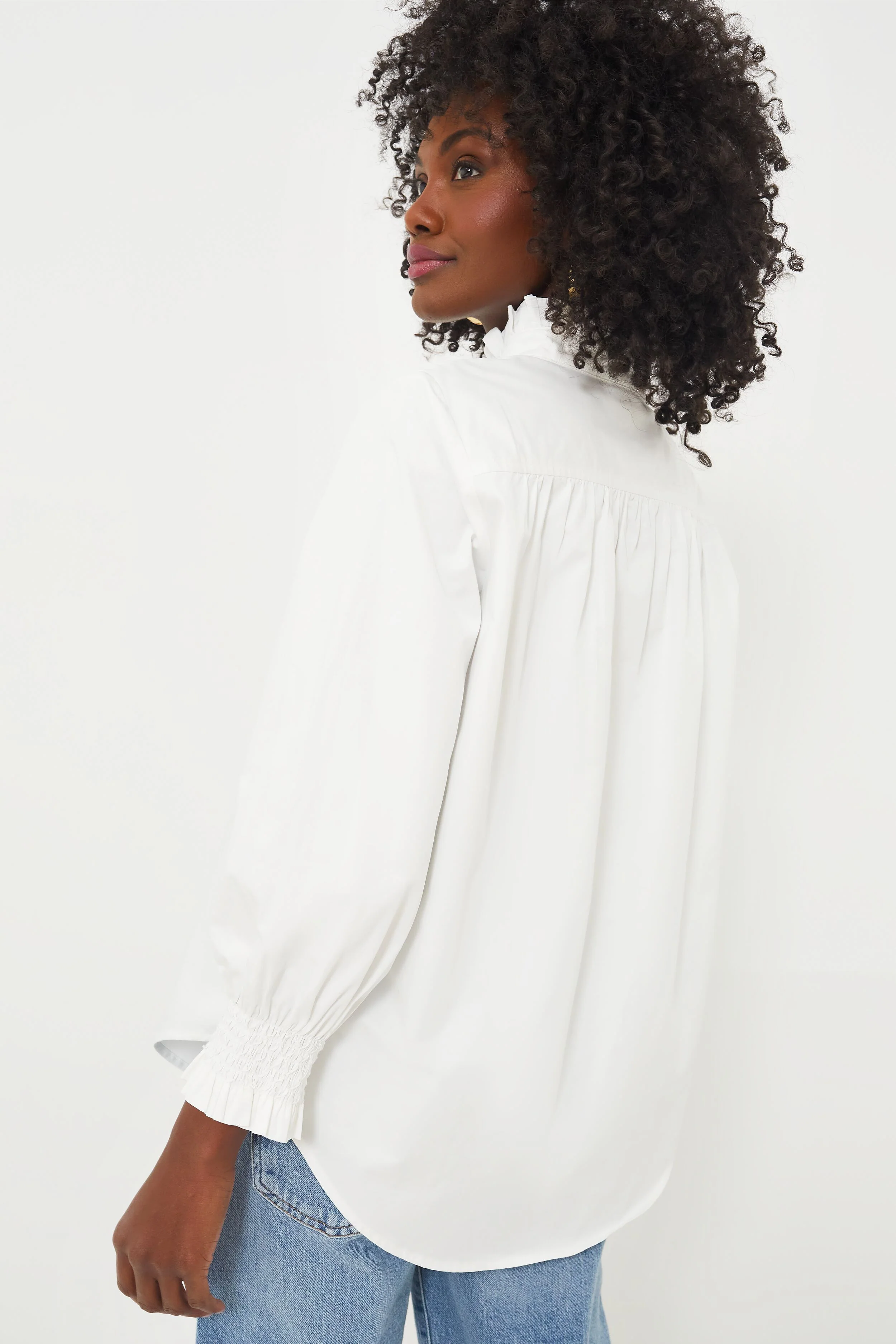 White Teagan Popover Top - Image 4