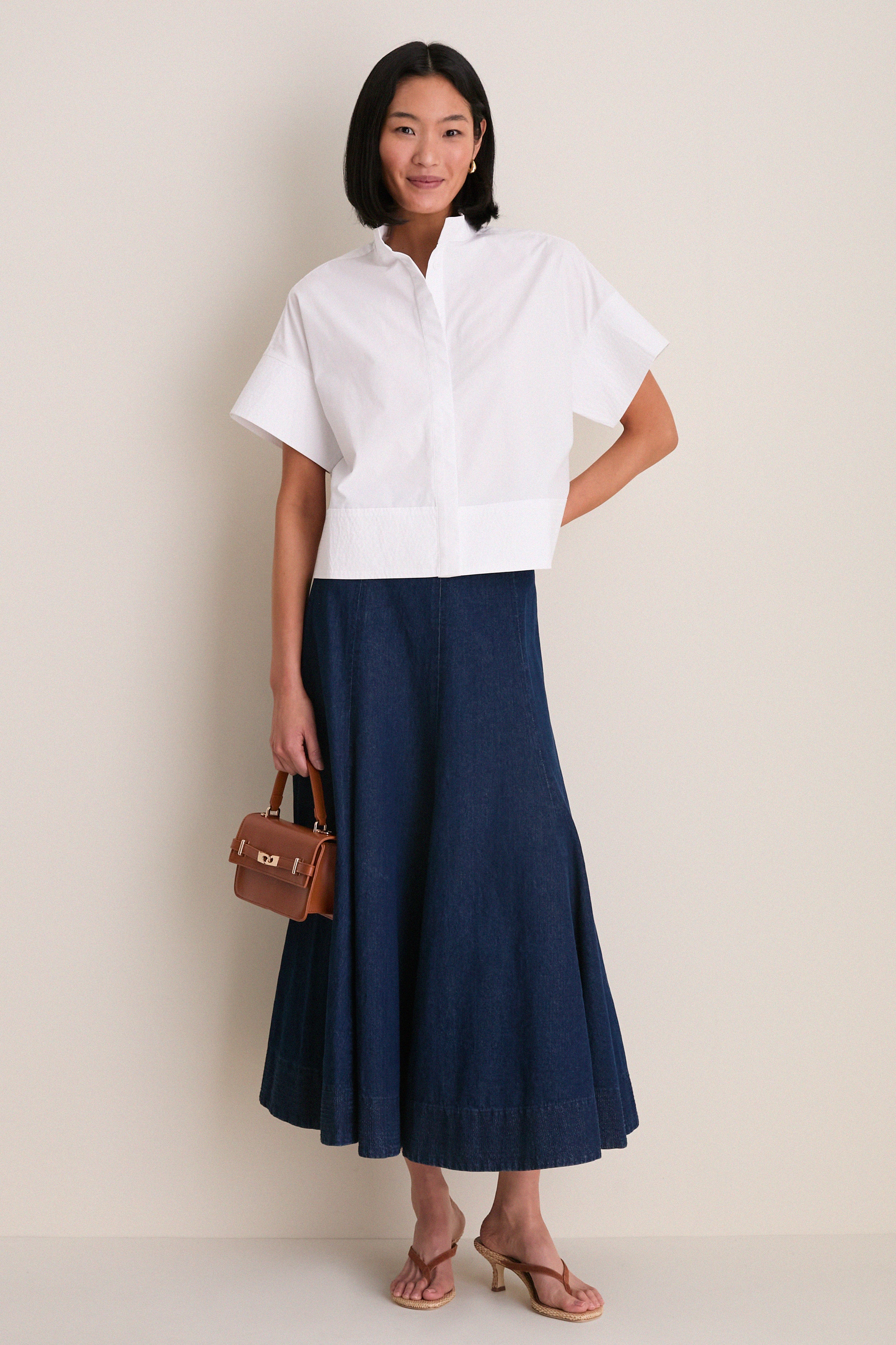 White Trapunto Stitch Sofia Shirt - Image 2