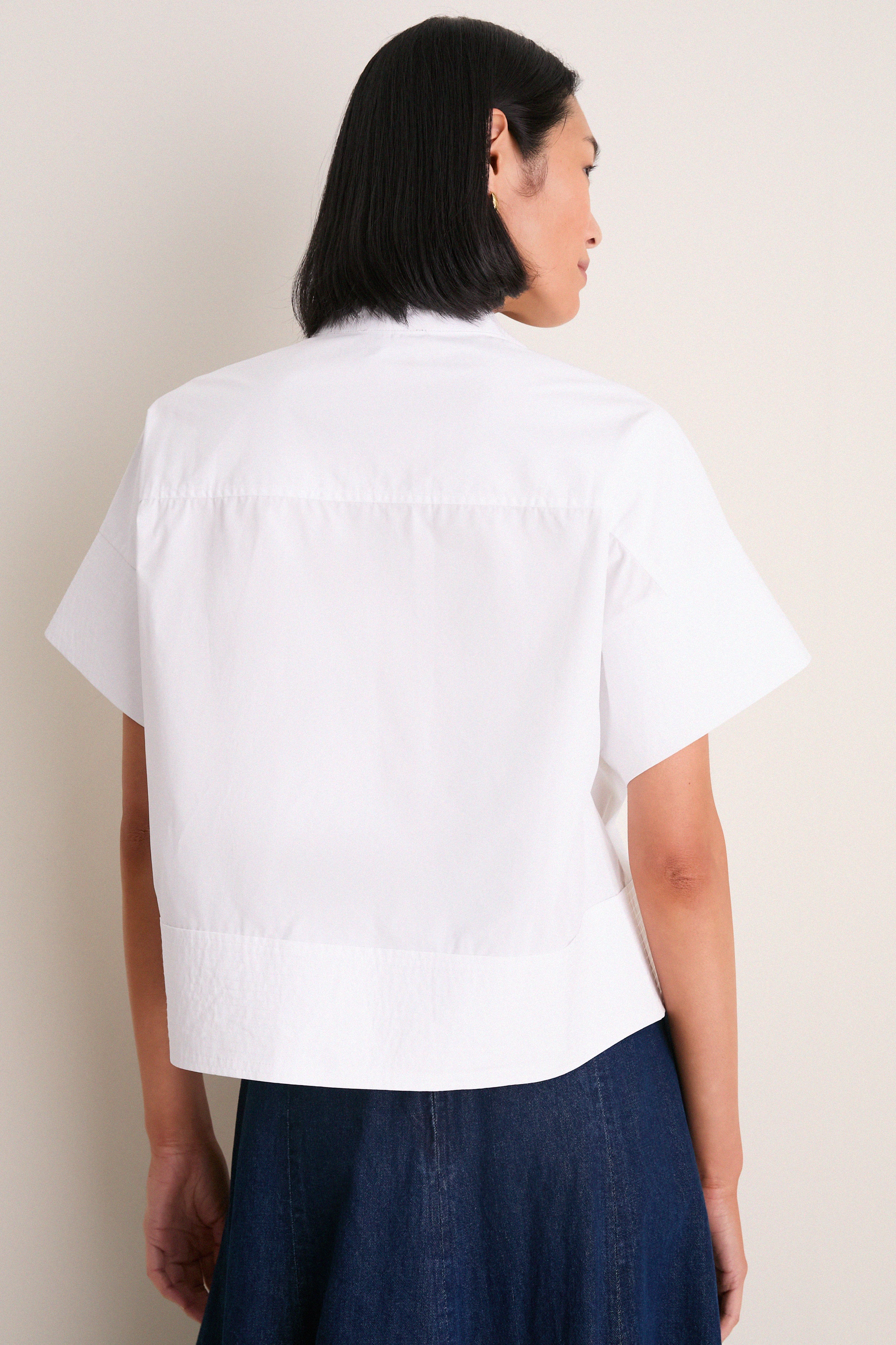 White Trapunto Stitch Sofia Shirt - Image 4