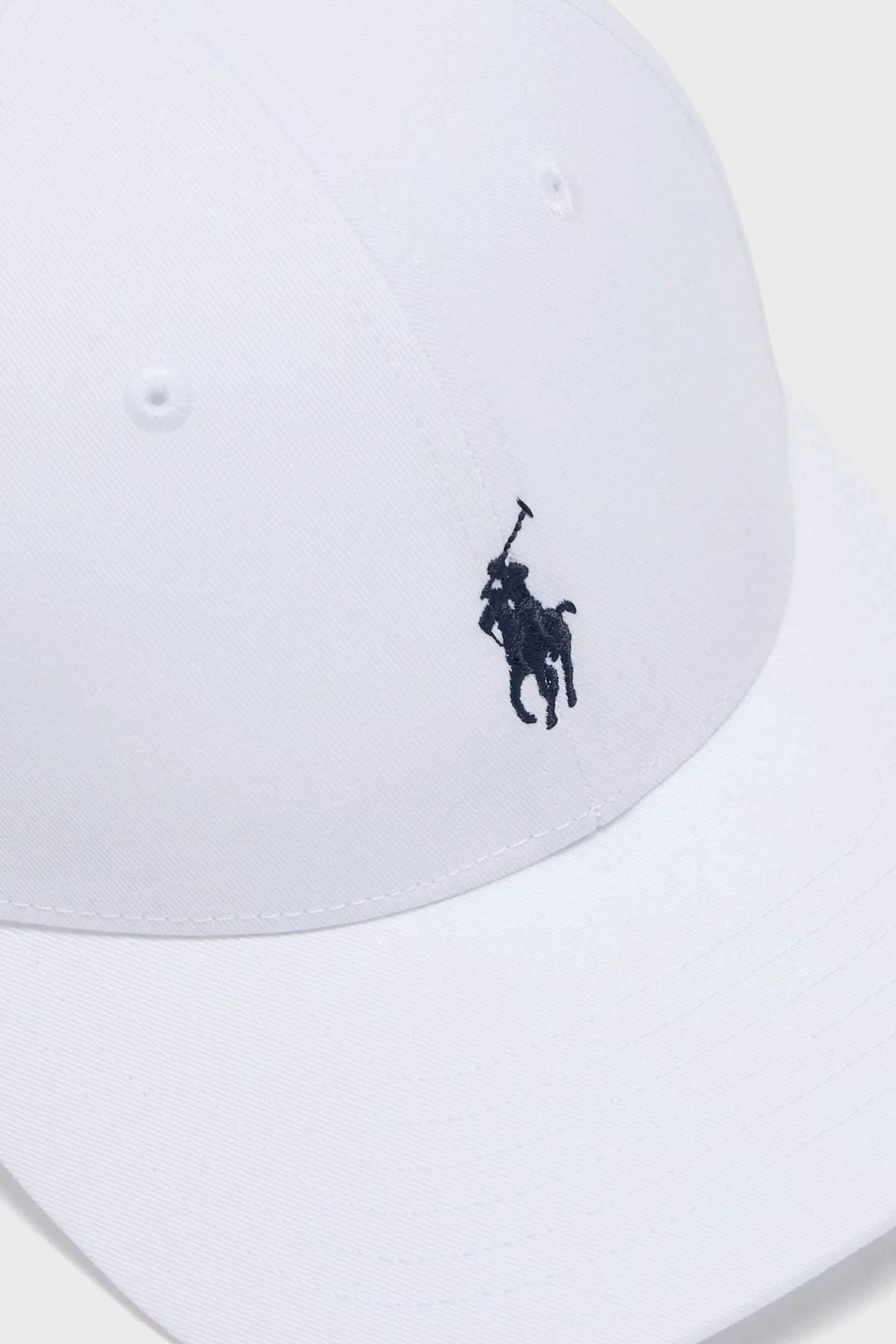 White Twill Polo Player Cap - Image 5