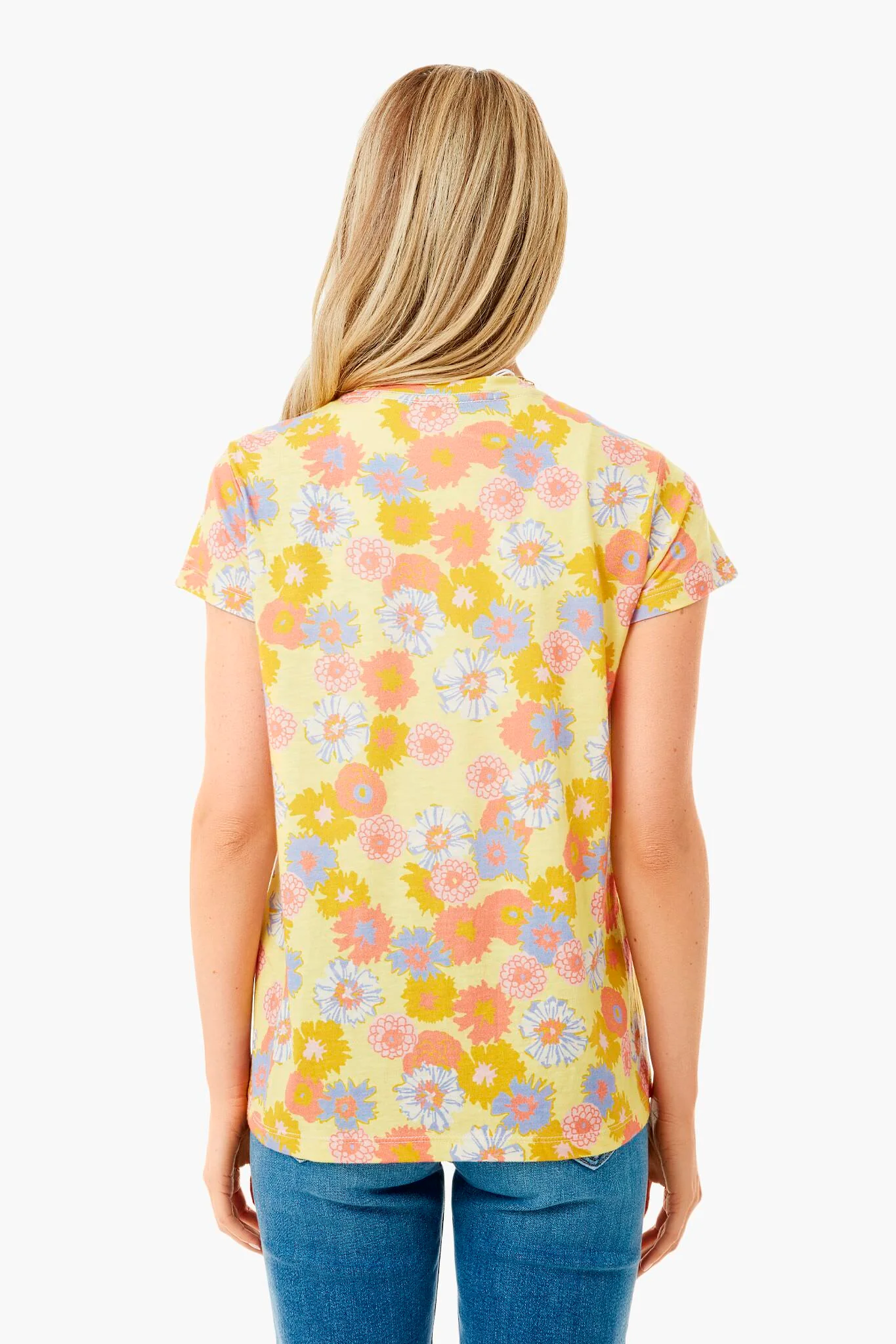 White Vintage Floral Swing Crew Tee - Image 4
