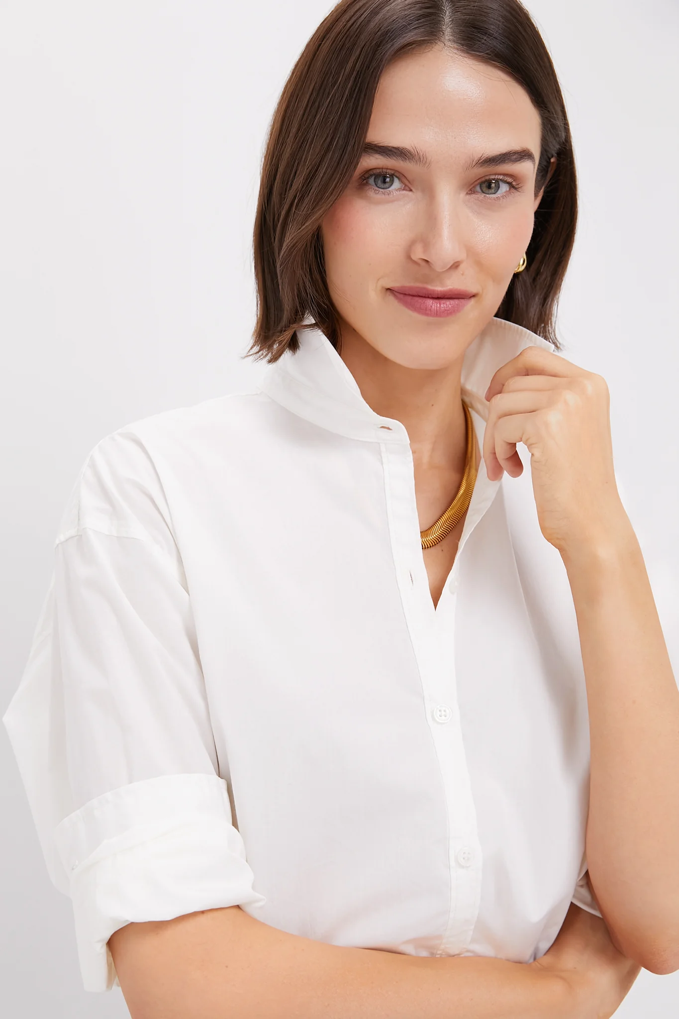 White Wexler Cotton Button Down - Image 5