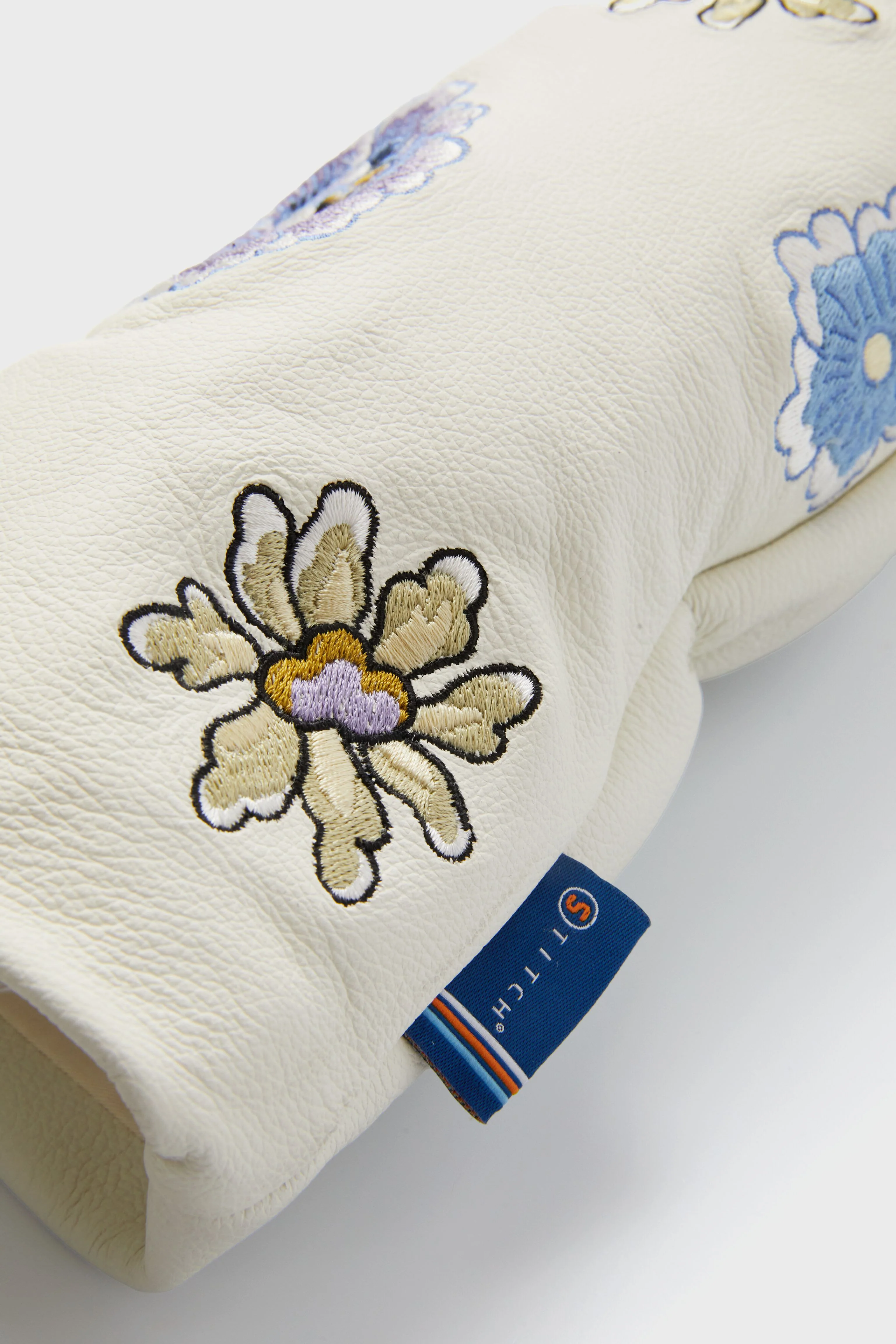 White Wildflower Leather Head Cover - Image 4
