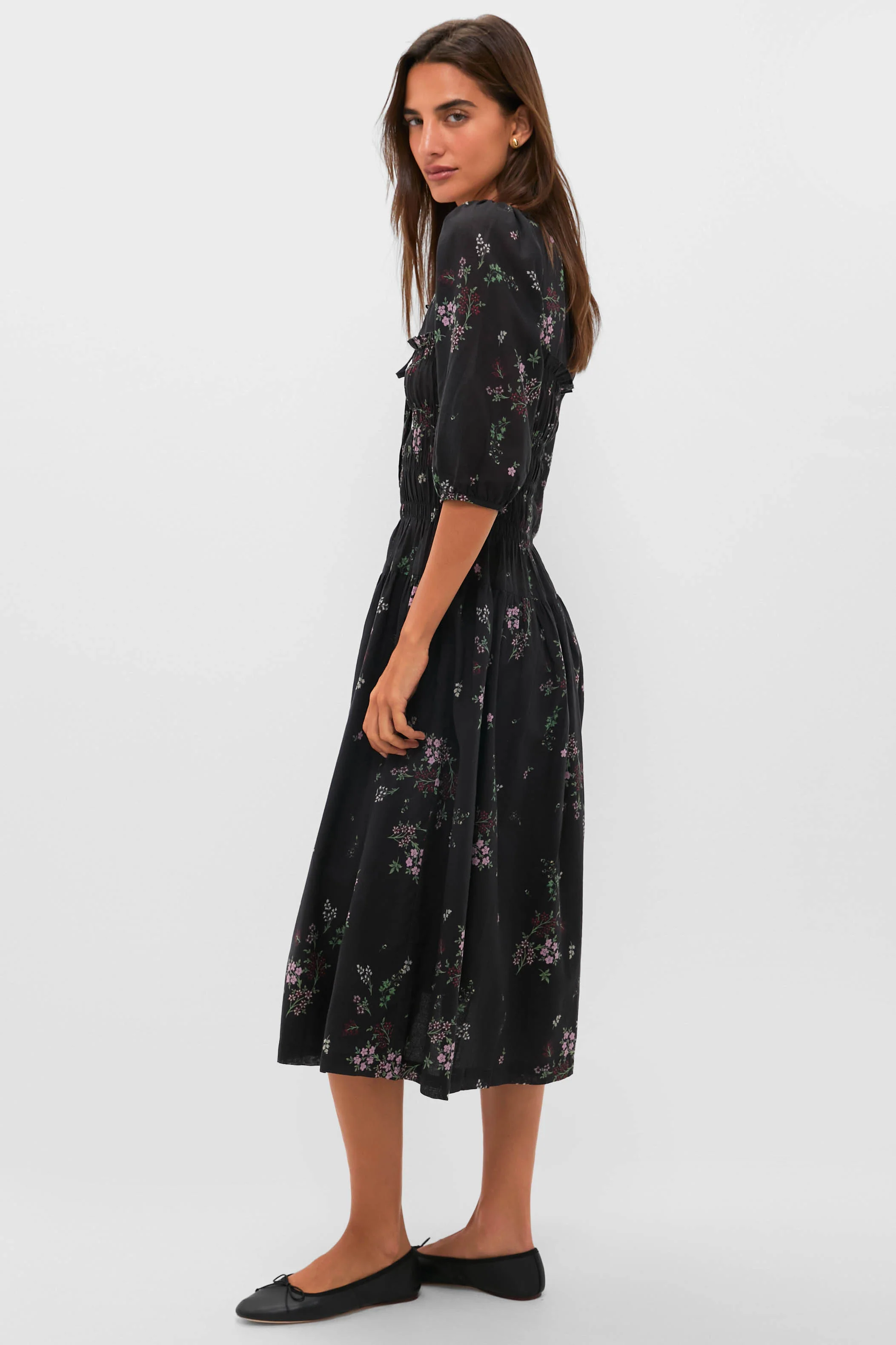 Wildflower Print Andrine Midi Dress - Image 3
