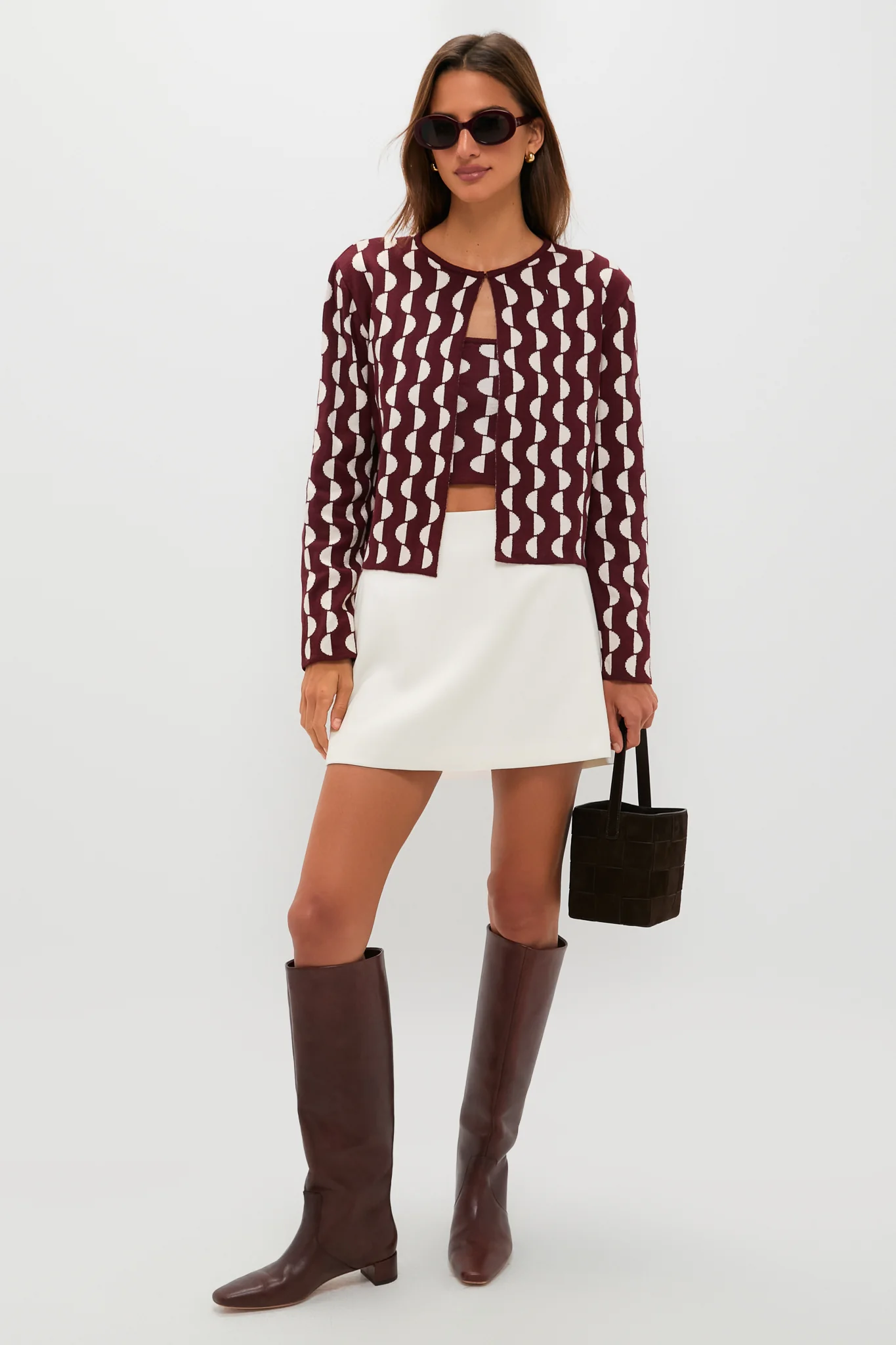 Wine and Off White Copa Knit Top - Image 2