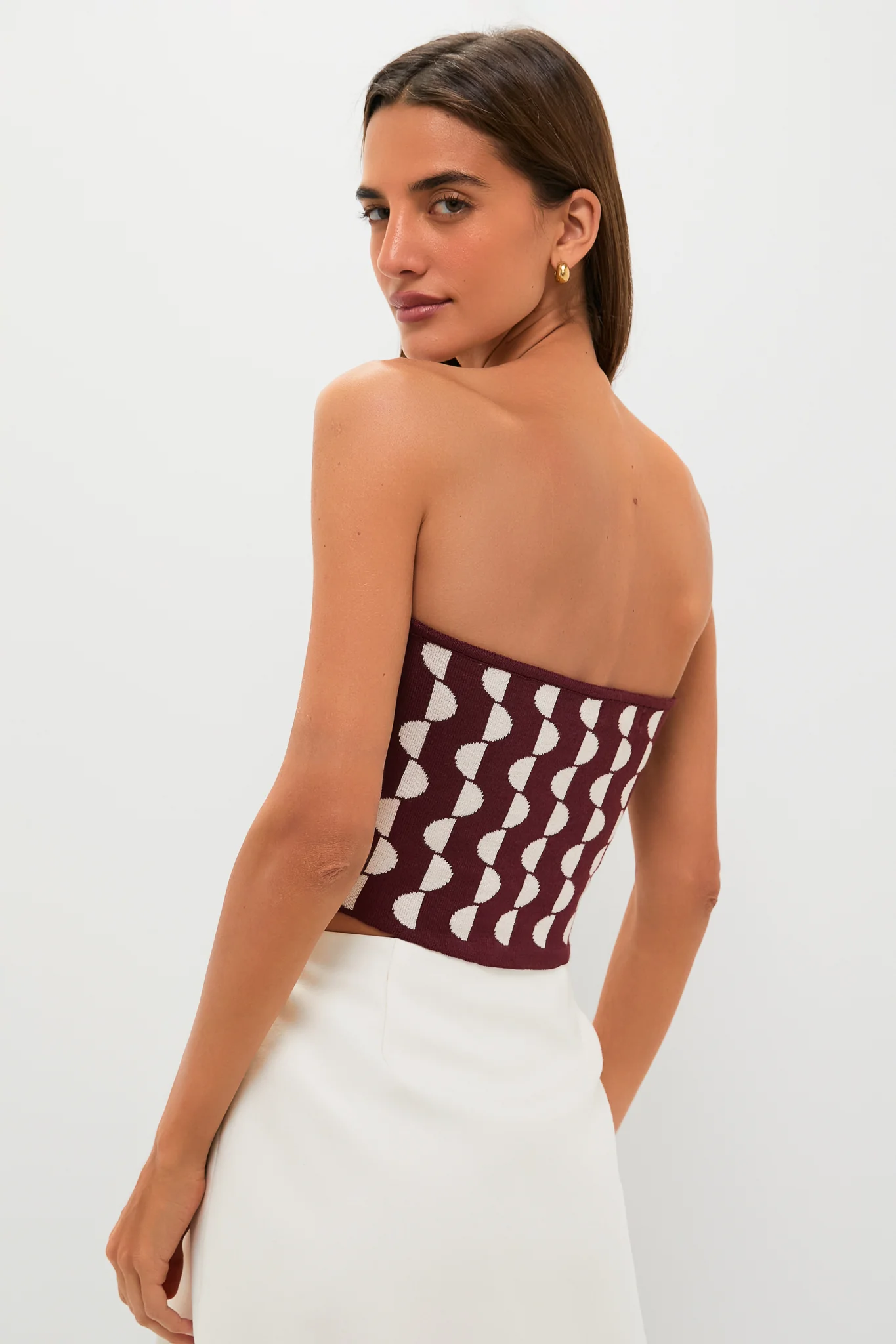 Wine and Off White Copa Knit Top - Image 4