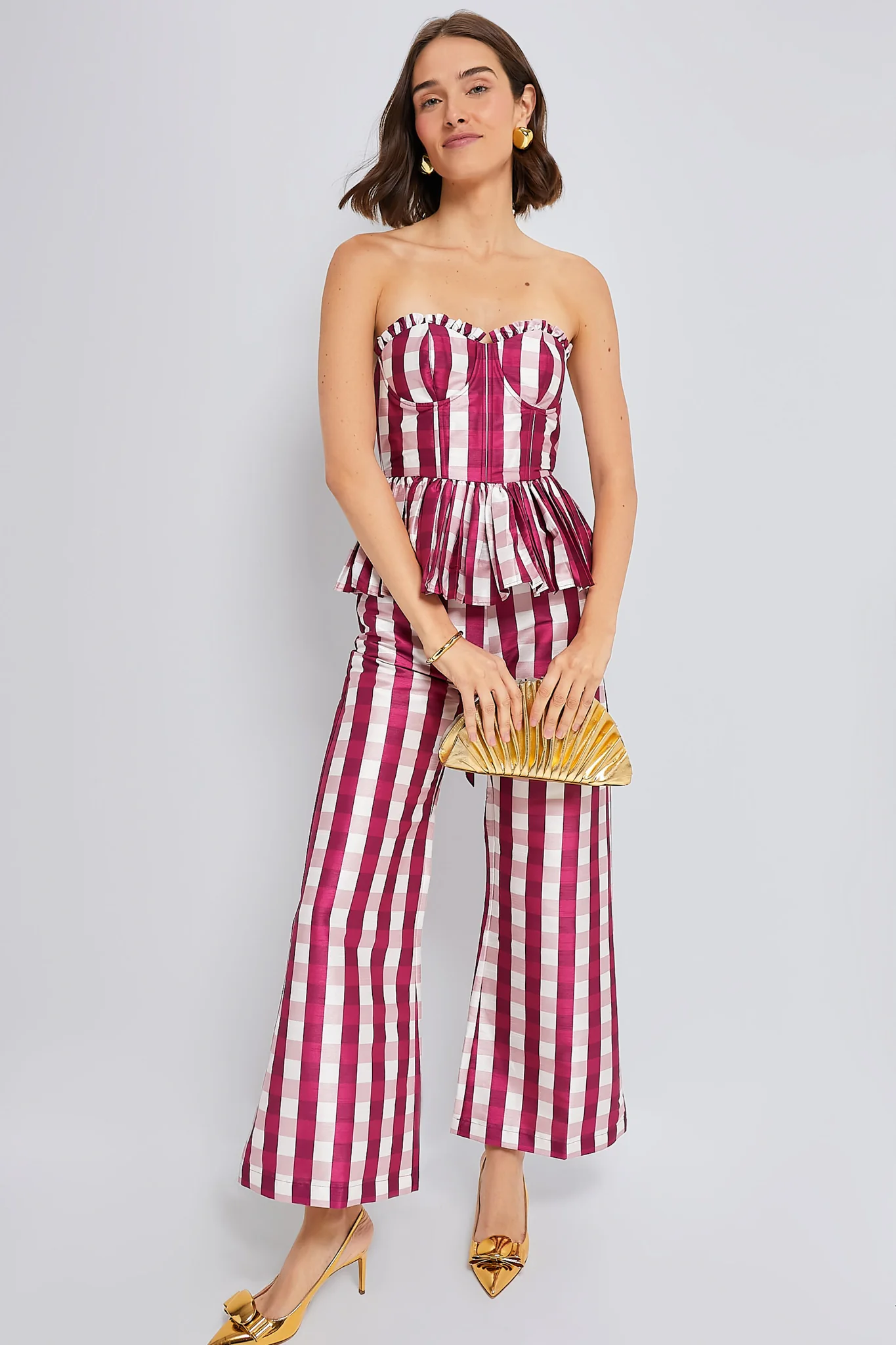 Wine Gingham Libby Pant - Image 2