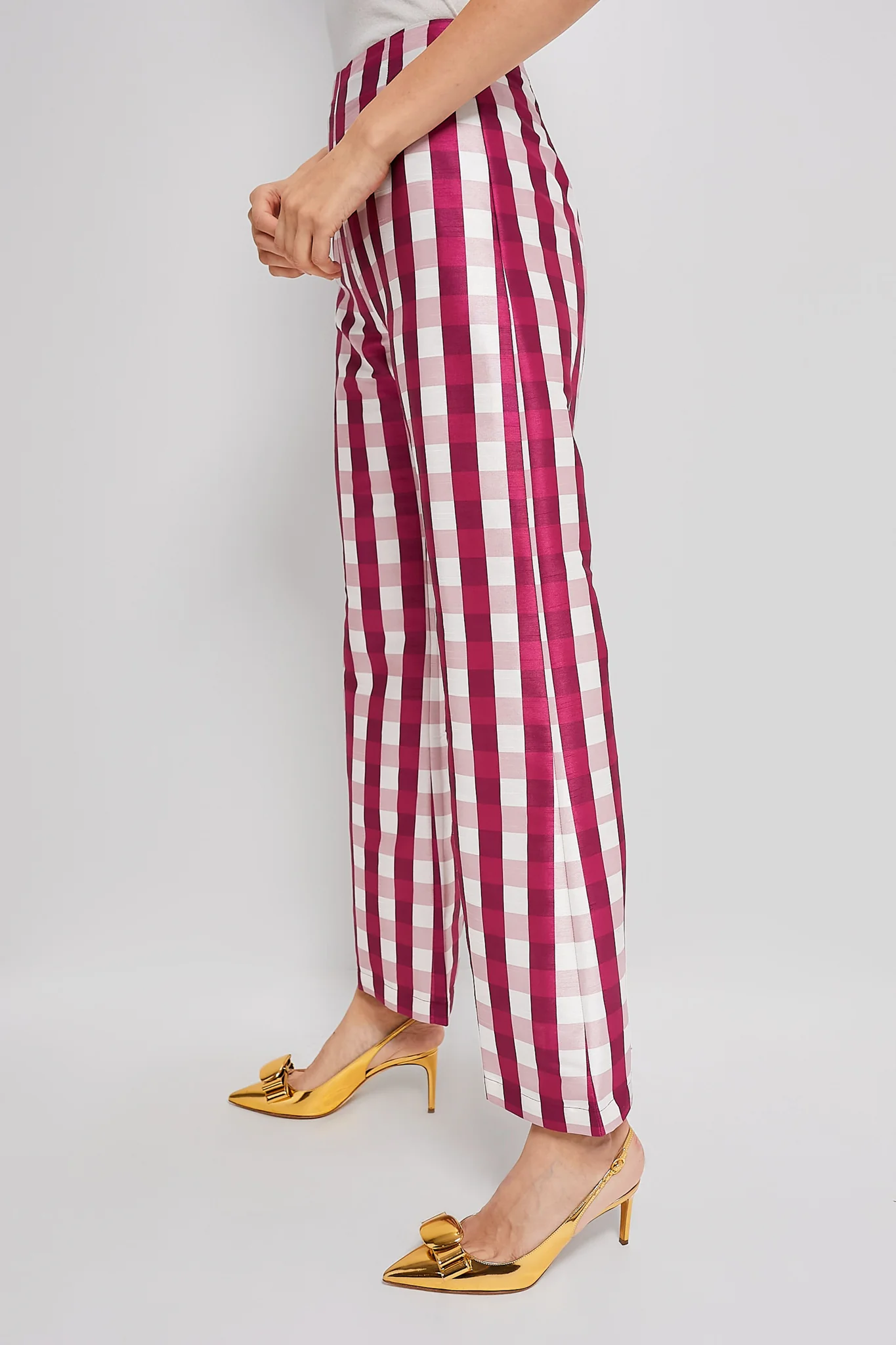 Wine Gingham Libby Pant - Image 3