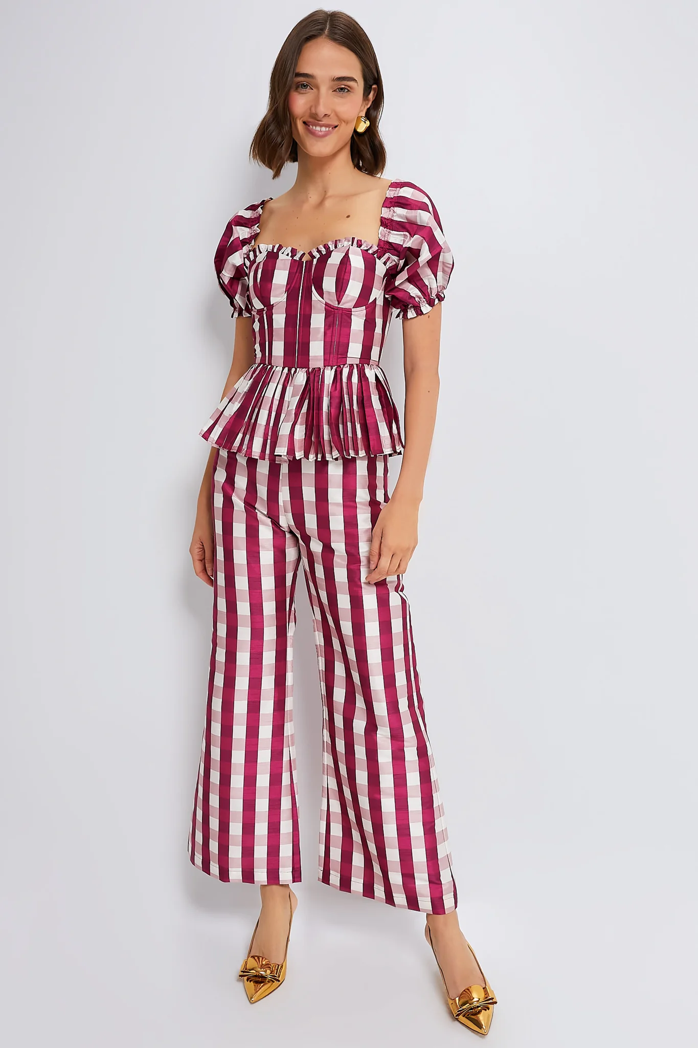 Wine Gingham Libby Pant - Image 6