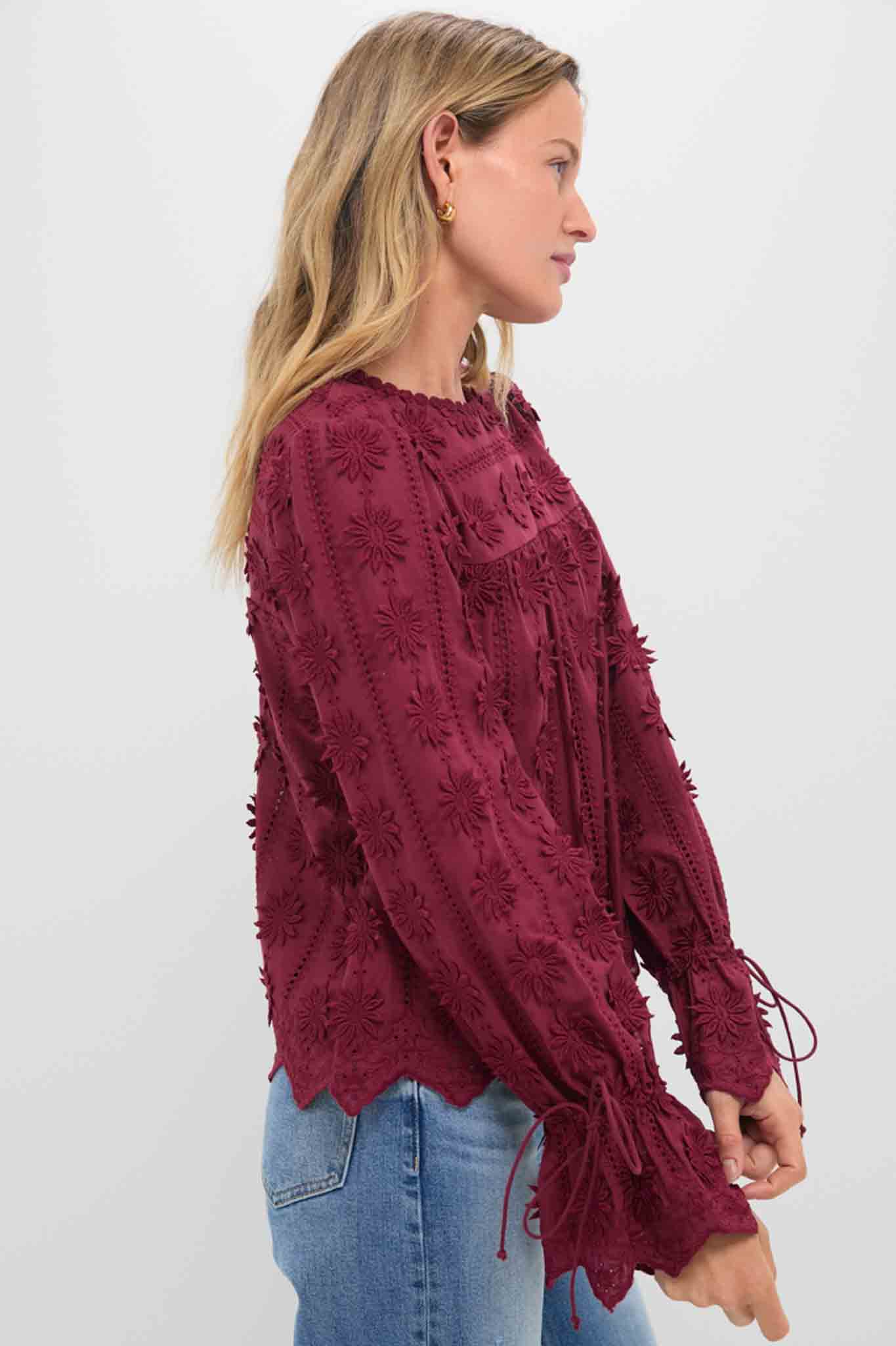 Wine Tirza Blouse - Image 3