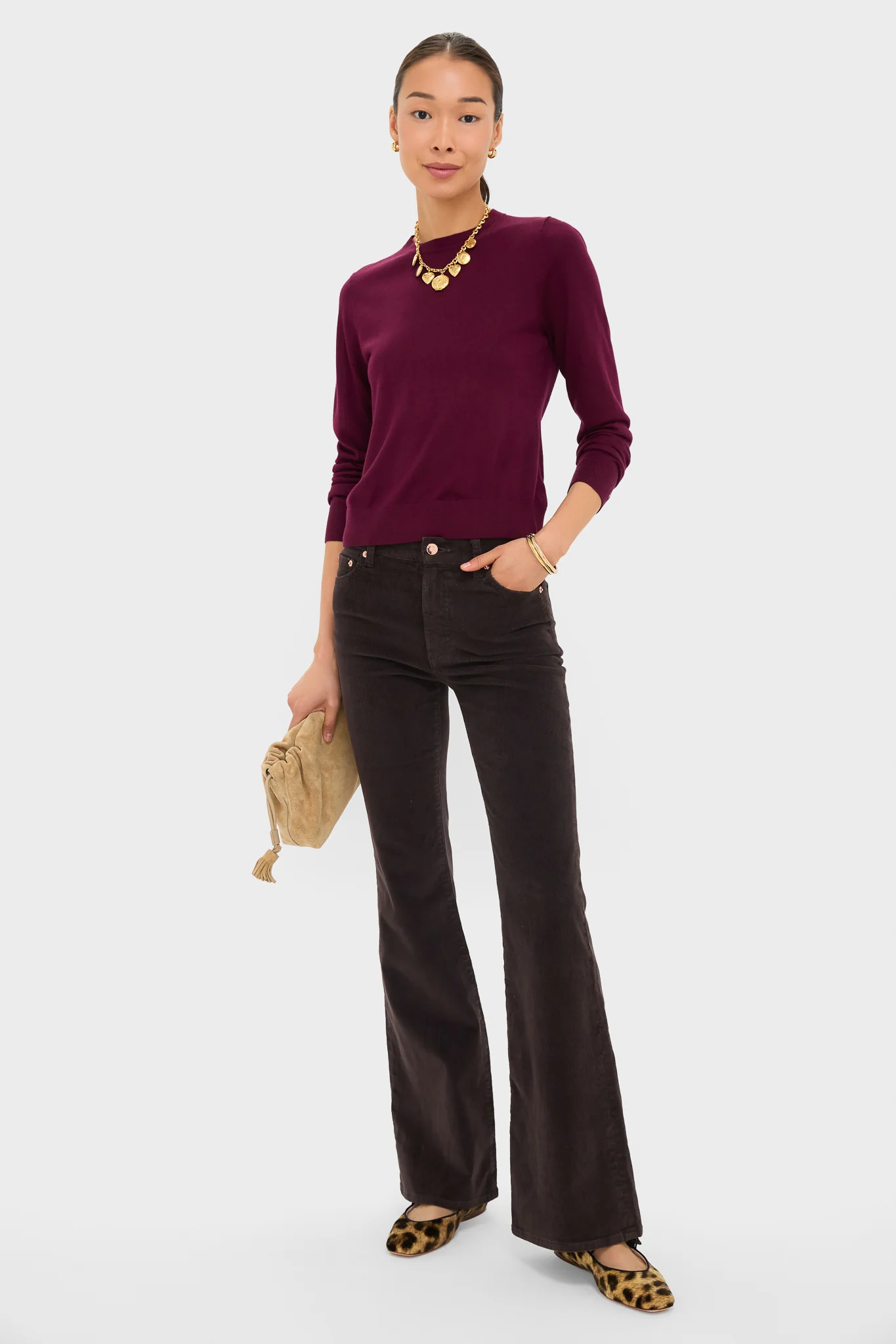Winetasting Cashmere Silk Long Sleeve Katie Tee - Image 2