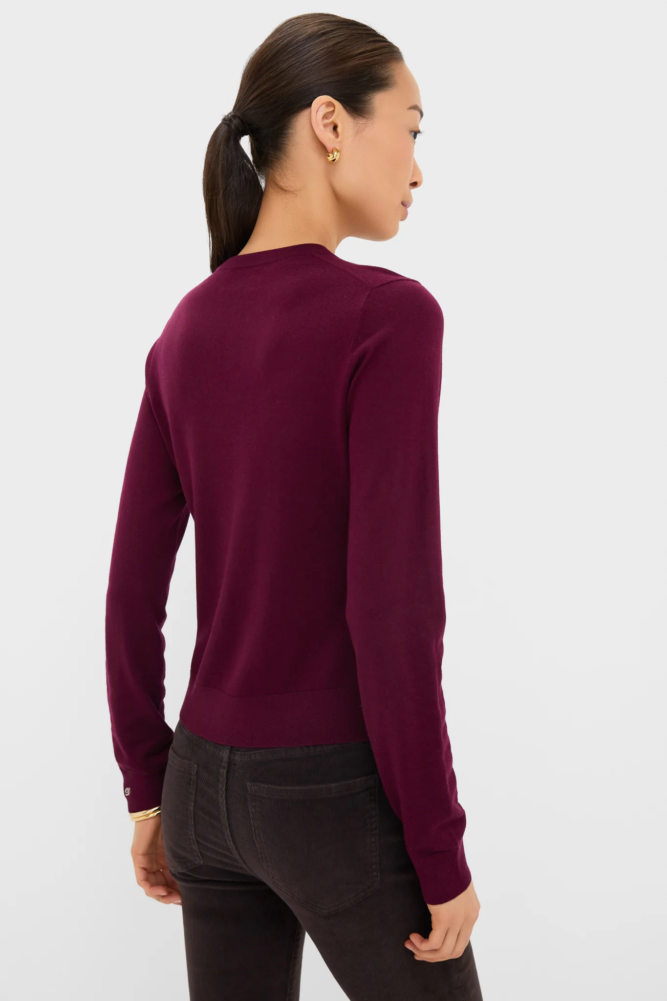 Winetasting Cashmere Silk Long Sleeve Katie Tee - Image 4