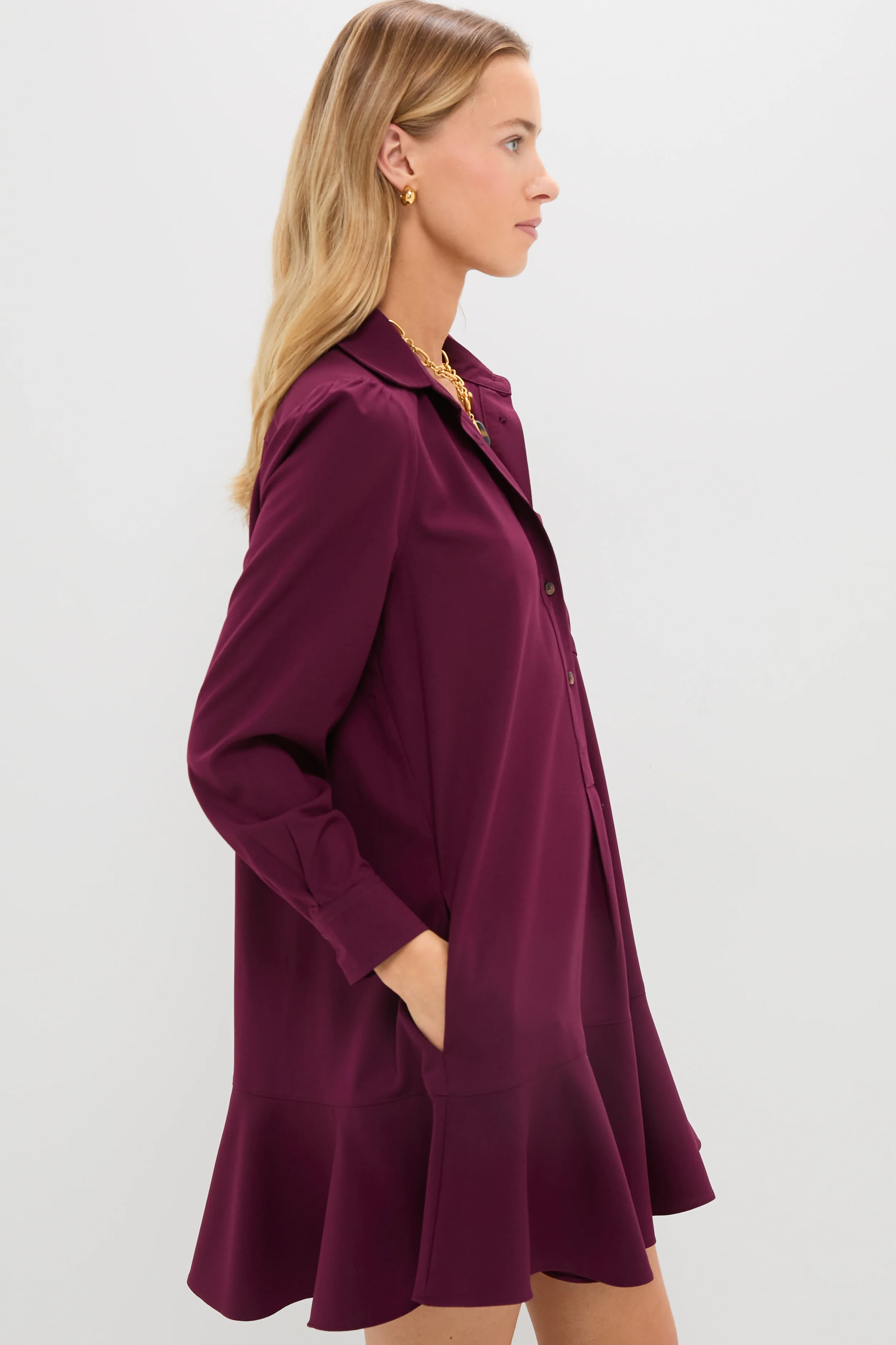 Winetasting Crepe Callahan Shirt Dress - Image 3